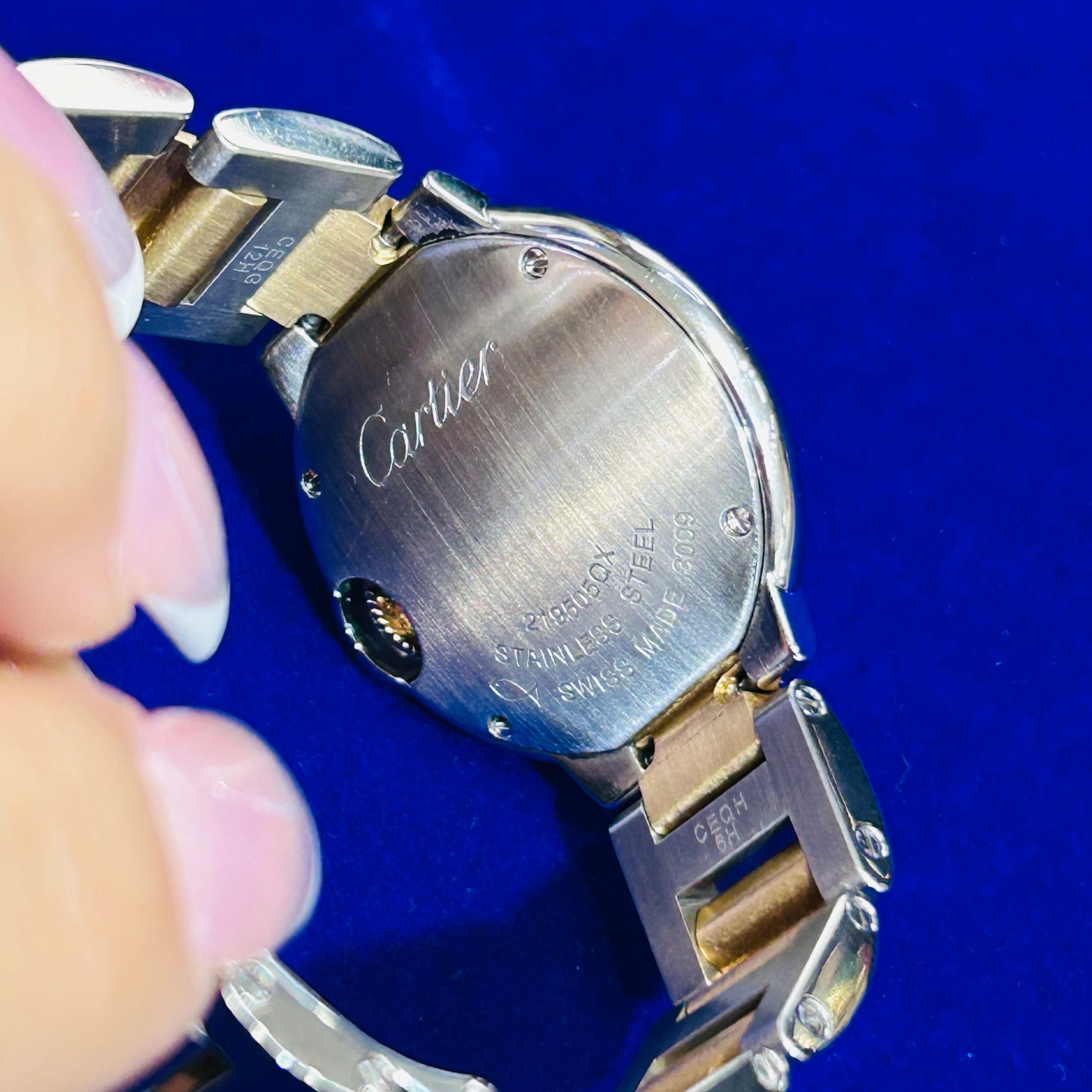 Cartier Ballon Bleu 28MM Stainless Steel And 18K Gold Quartz 6.5"