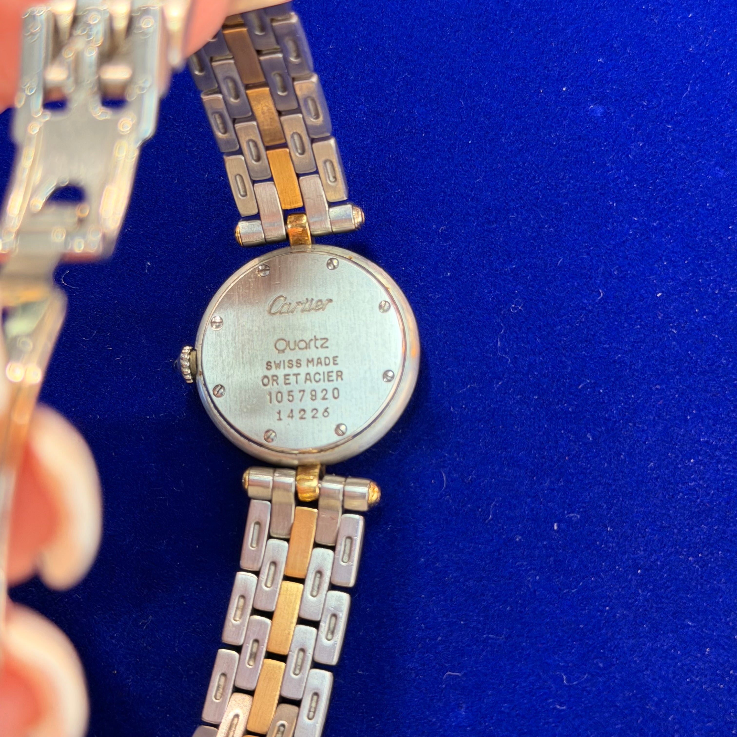 Cartier Vendome Small Two-Tone Quartz Watch (Single Gold Row) 6.75"