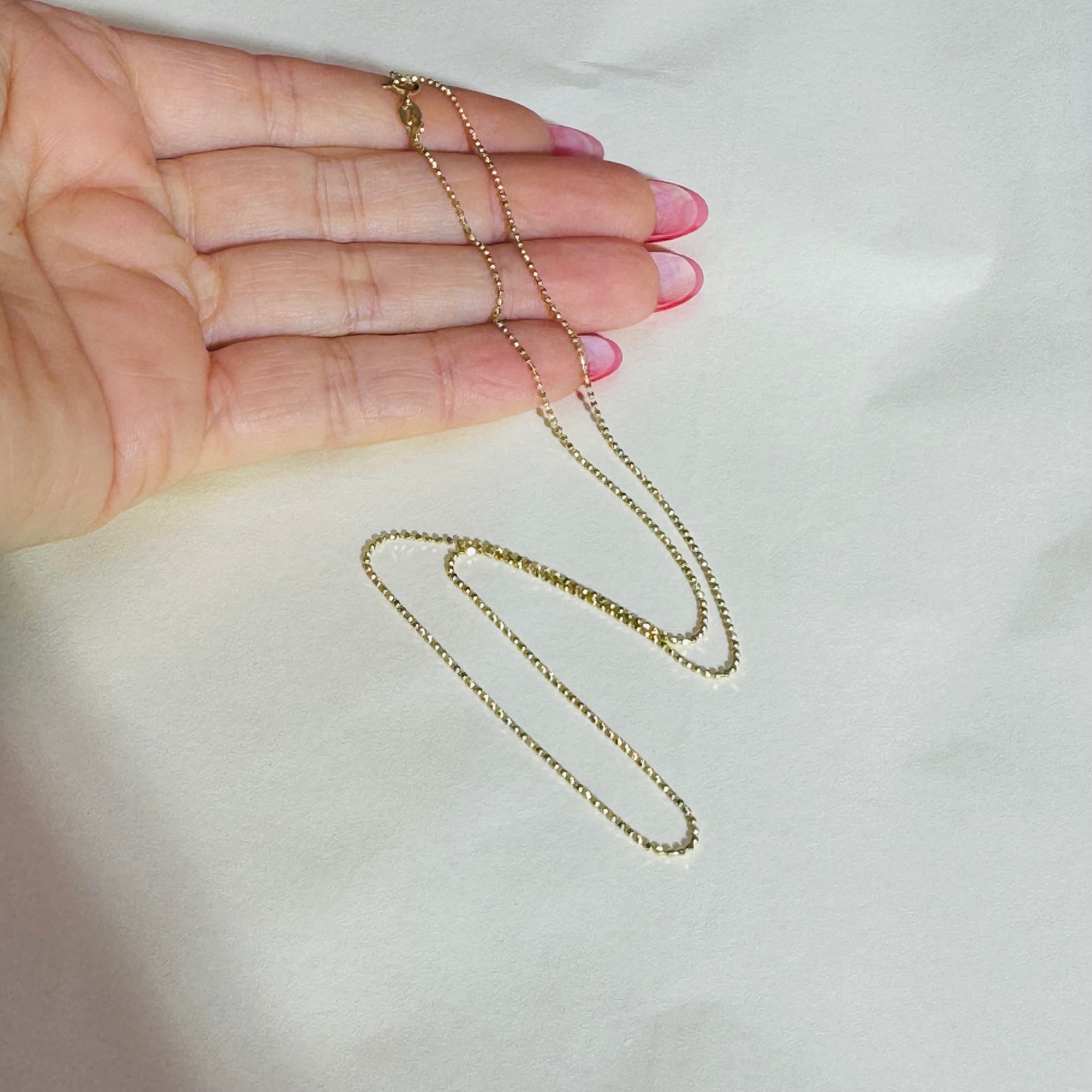 20” 1mm Solid 14K Yellow Gold  Ball Chain Necklace