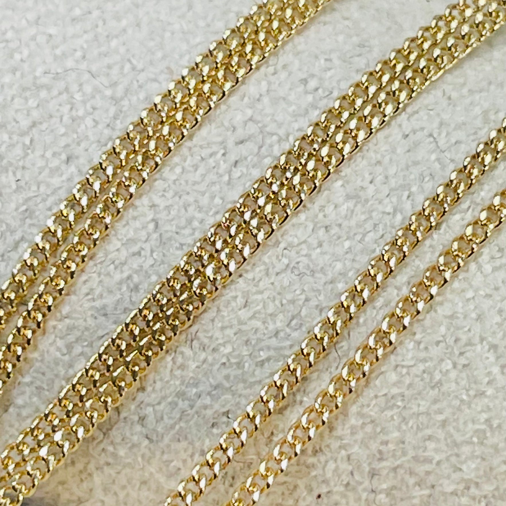 14K Yellow Gold 1mm Fine Solid Cuban Curb Chain Necklace