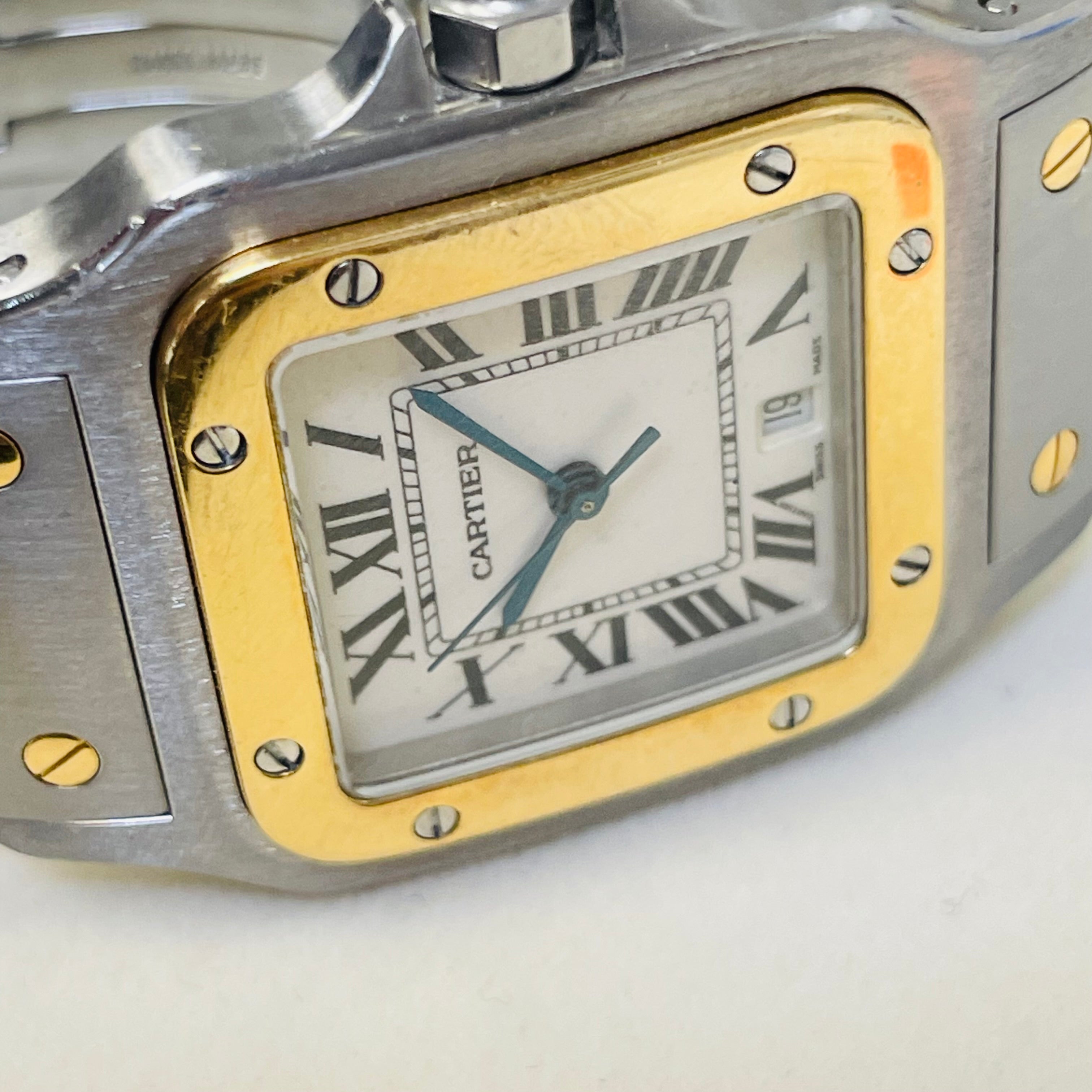 29mm 18K Yellow Gold and Stainless Steel Cartier Santos Large size