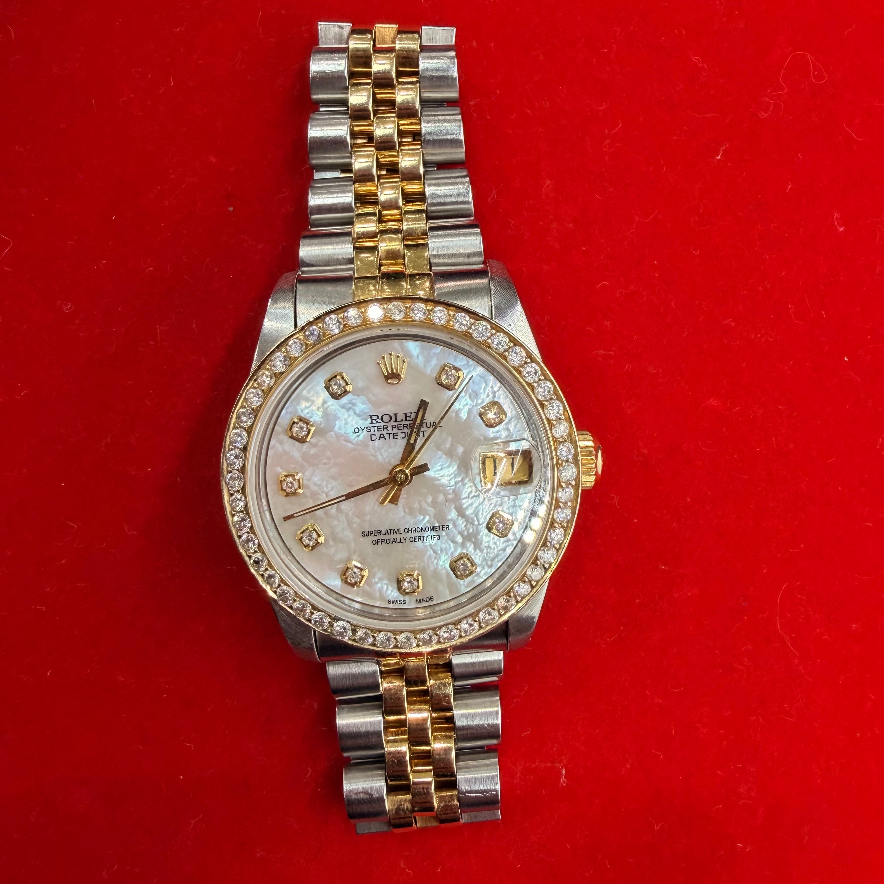 31MM Two Tone 18K&Stainless Steel Date Just Rolex Diamond bezel&Dial