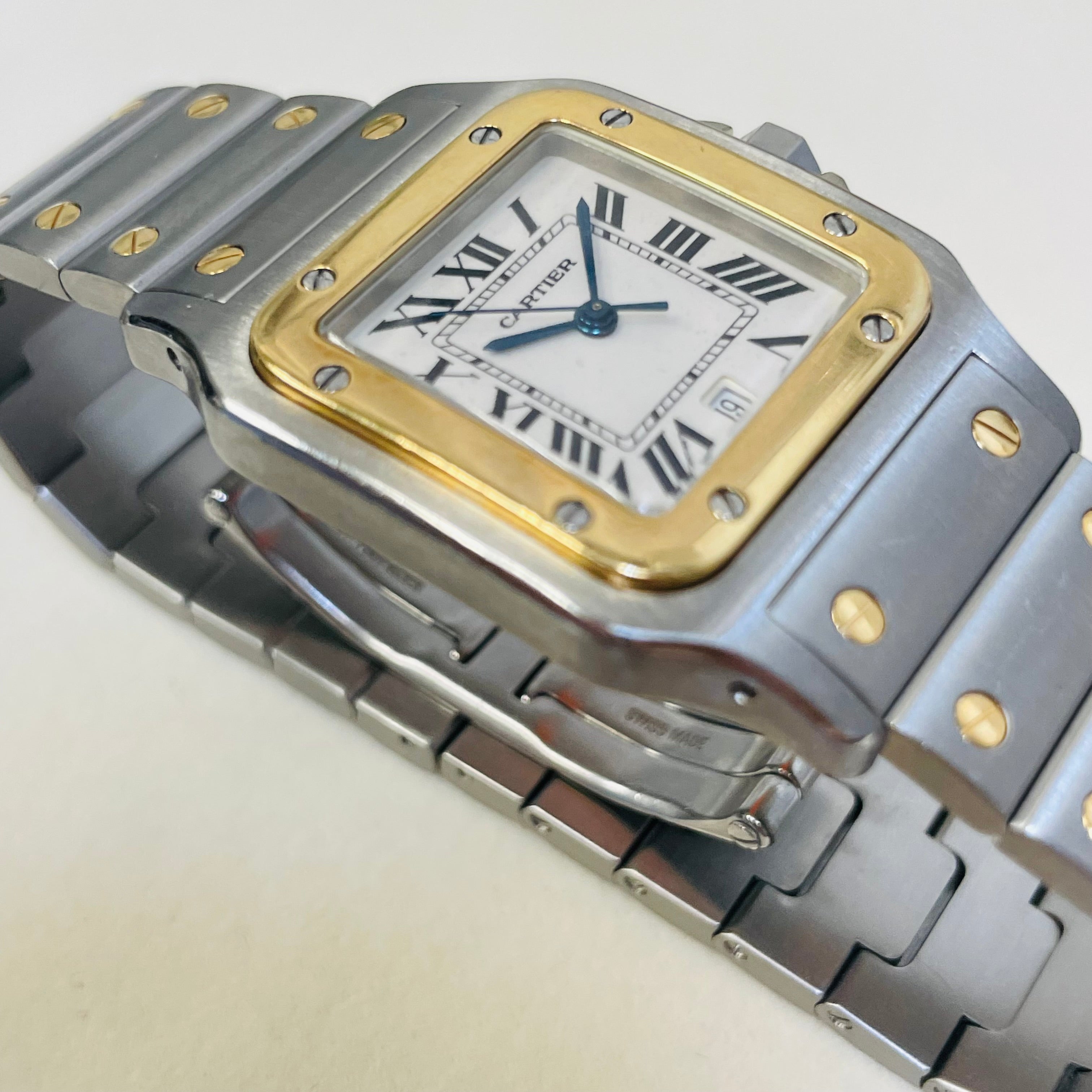 29mm 18K Yellow Gold and Stainless Steel Cartier Santos Large size