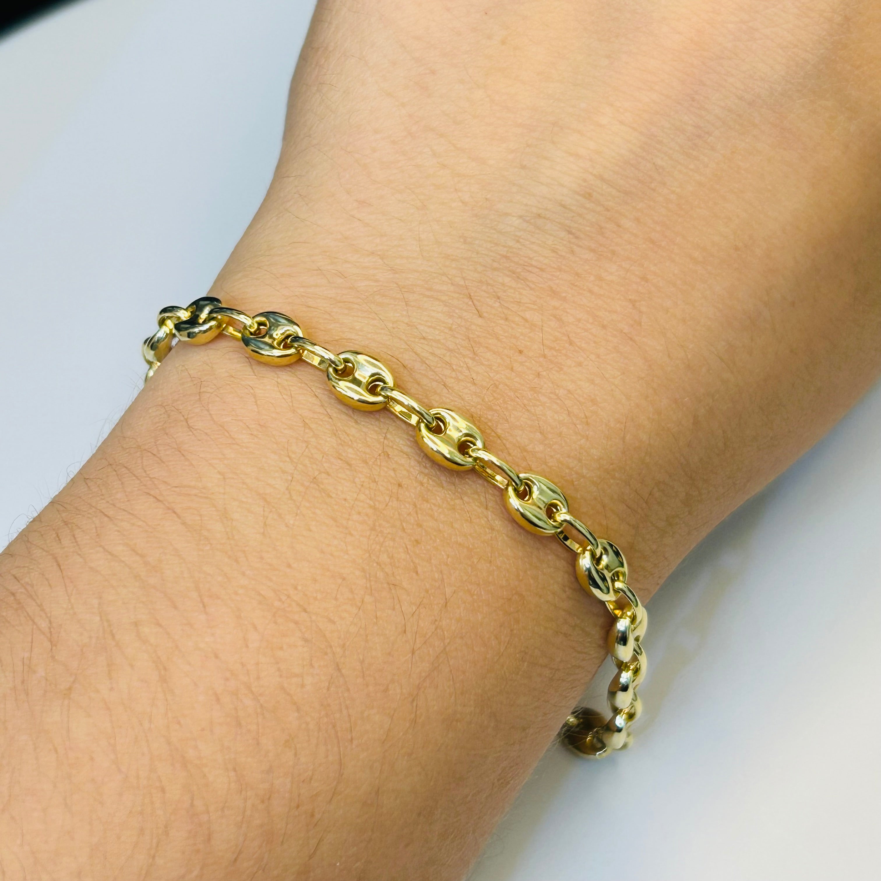 5mm 14K Yellow Gold Mariner Link Bracelet