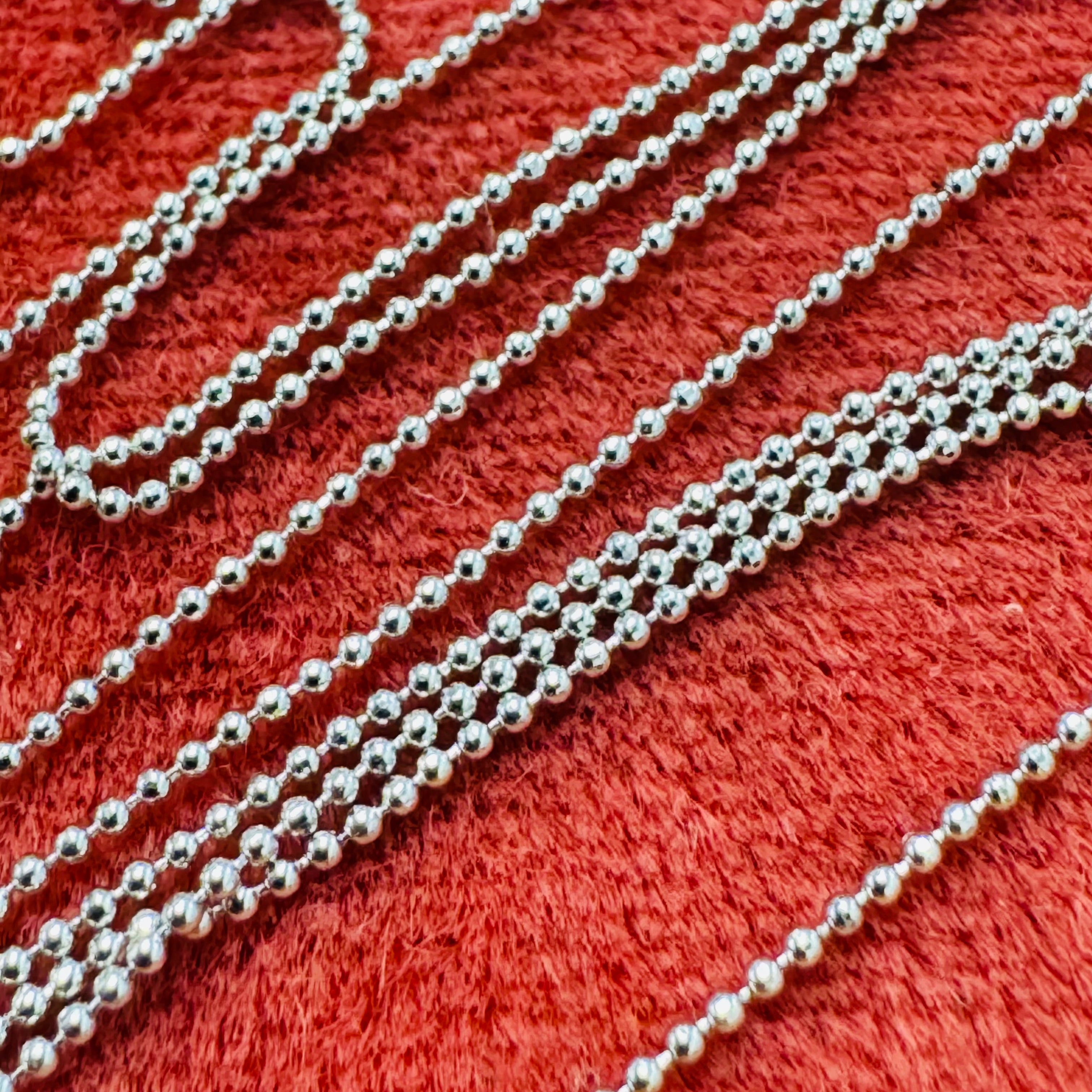 18" .70mm Solid 14K White Gold  Ball Chain Necklace