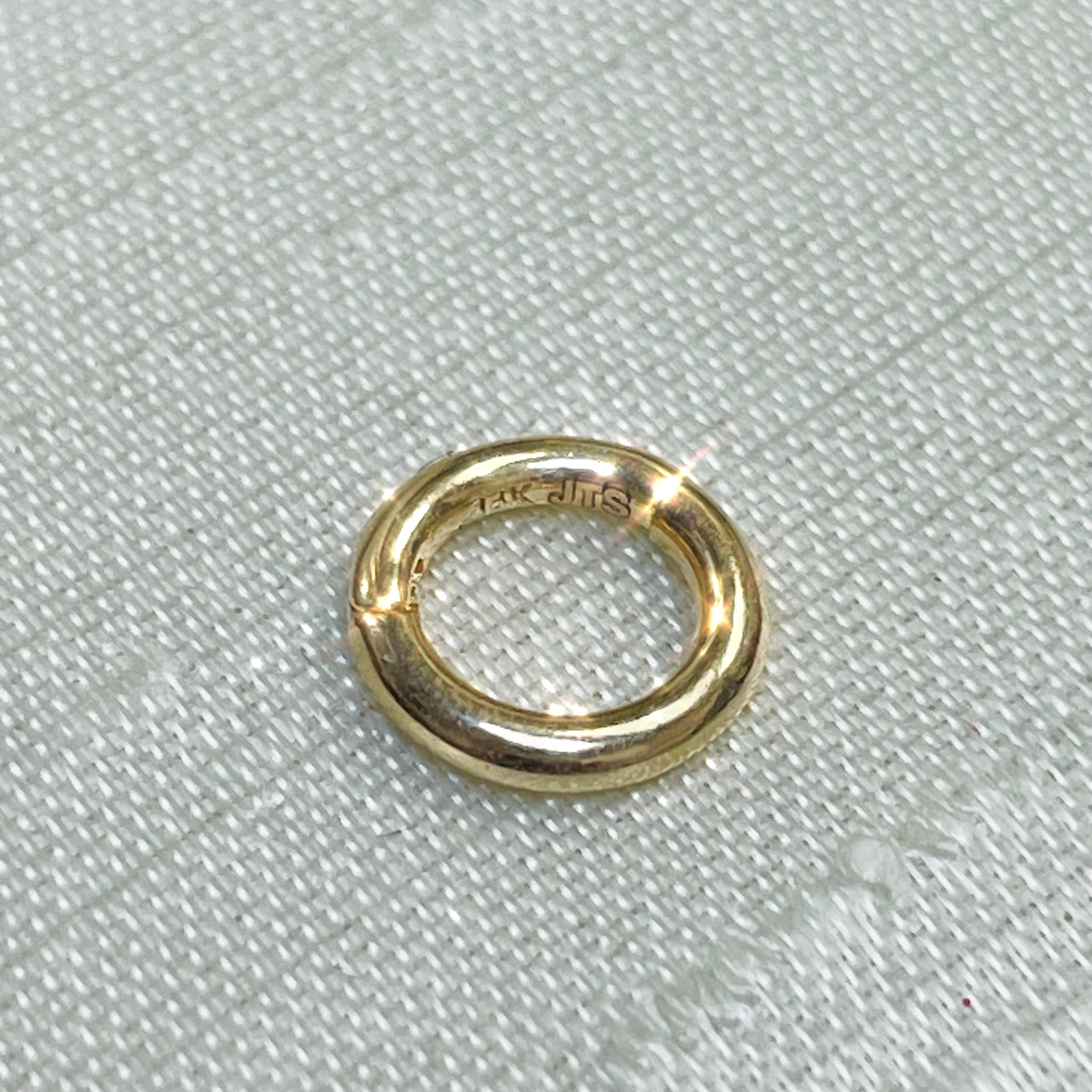Solid 14K Gold Round Donut 9mm 2mm Thick Connector Clasp