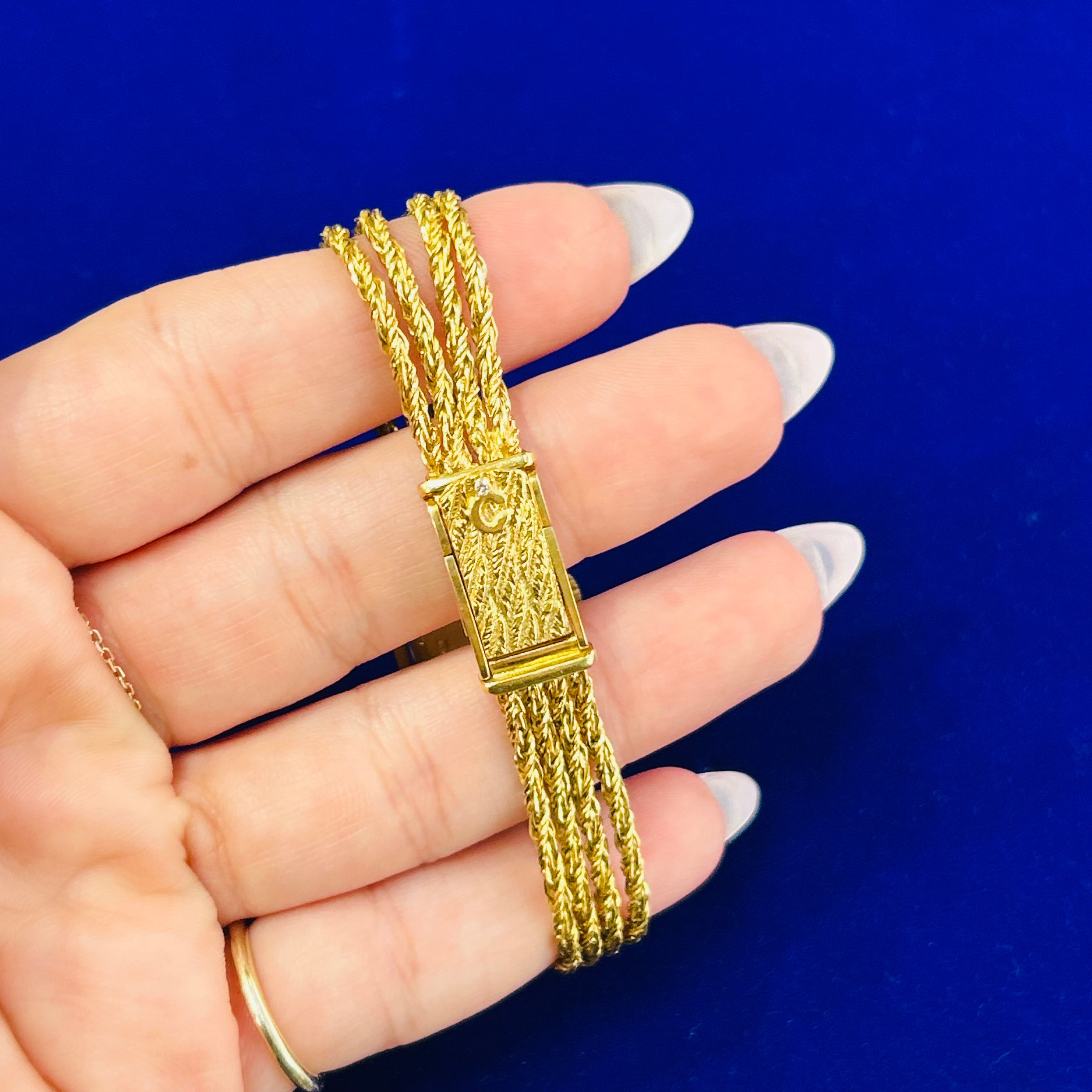 18K Yellow Gold Ladies Chopard Geneve Diamond Wrist Watch