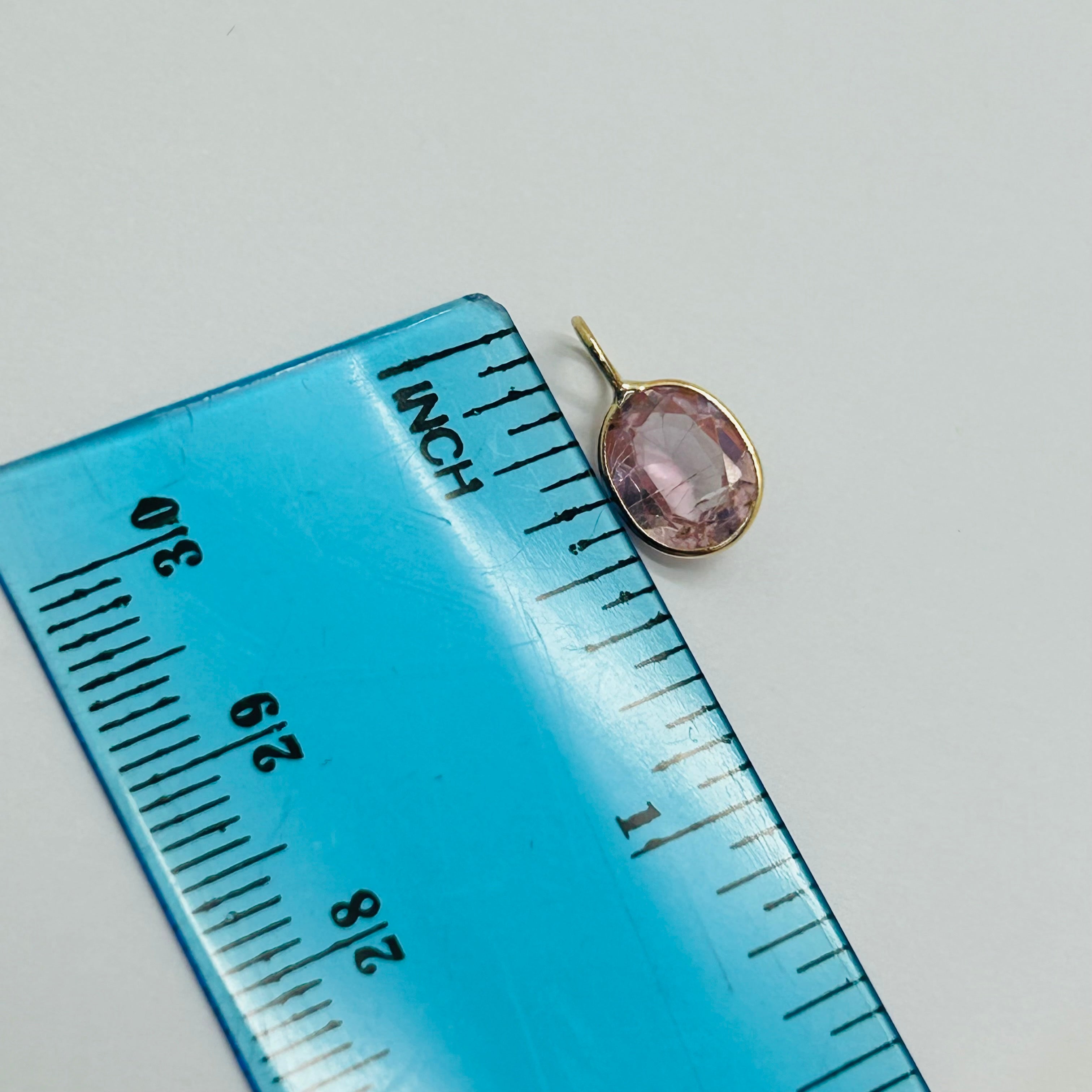 Pretty Pink Imperial Topaz and Solid 14K yellow Gold Gemstone Pendant