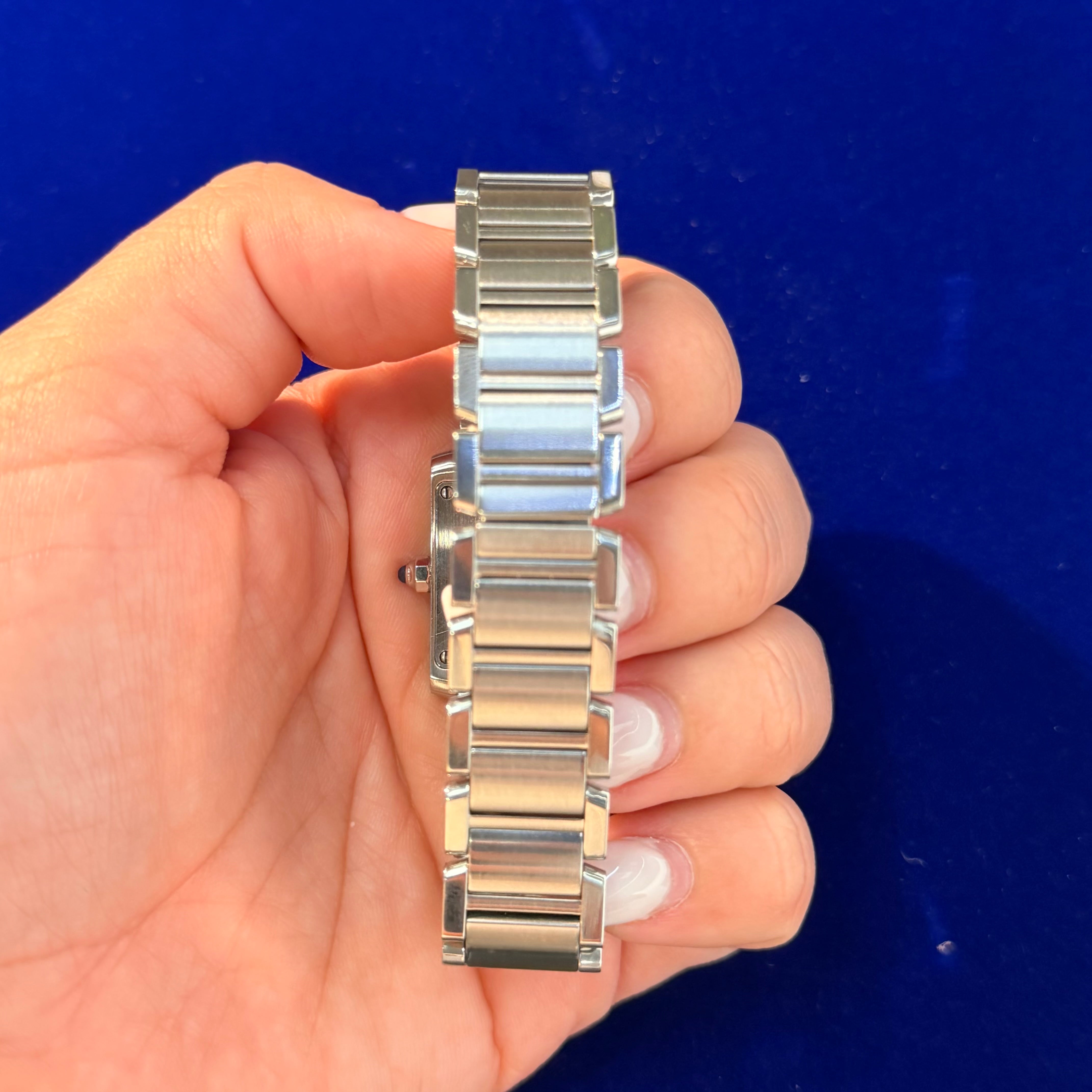 Small Tank Francaise Cartier Stainless Steel Watch 6.5"