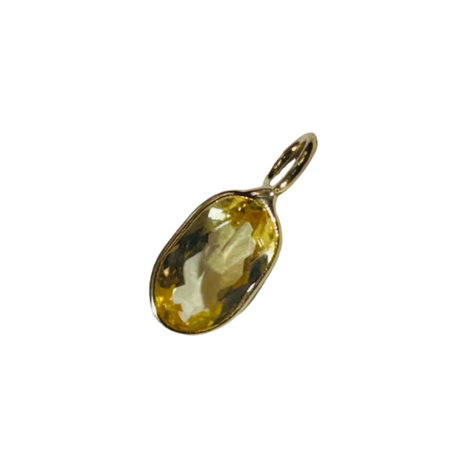 1CT Imperial Yellow Topaz 14K Yellow Gold Gem Charm