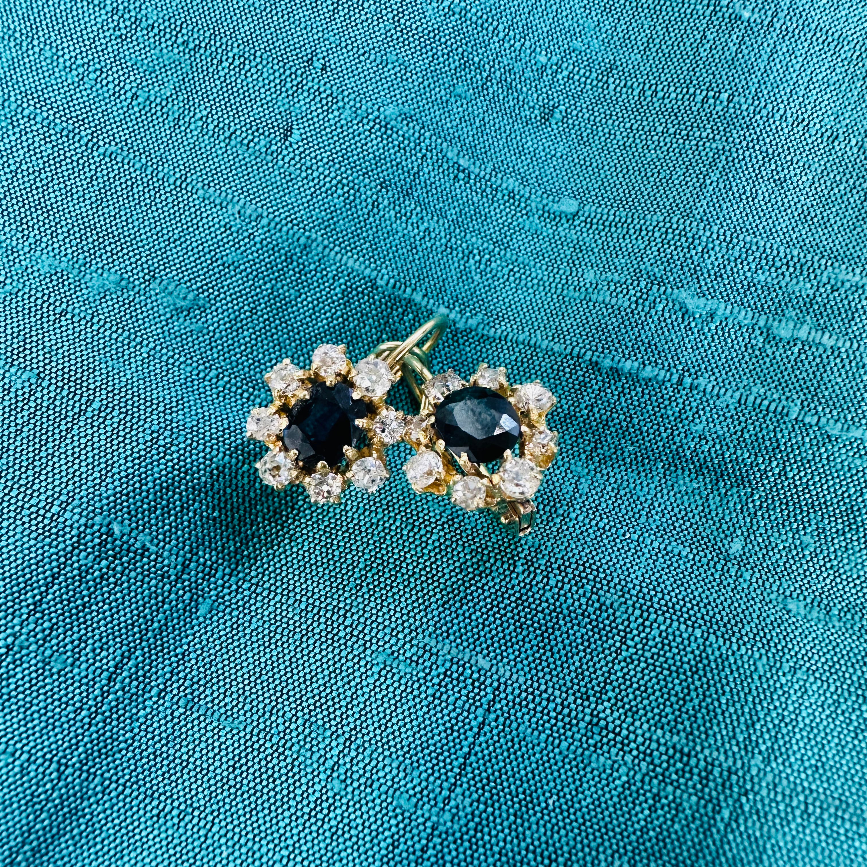 14K Yellow Gold and Diamond and Sapphire