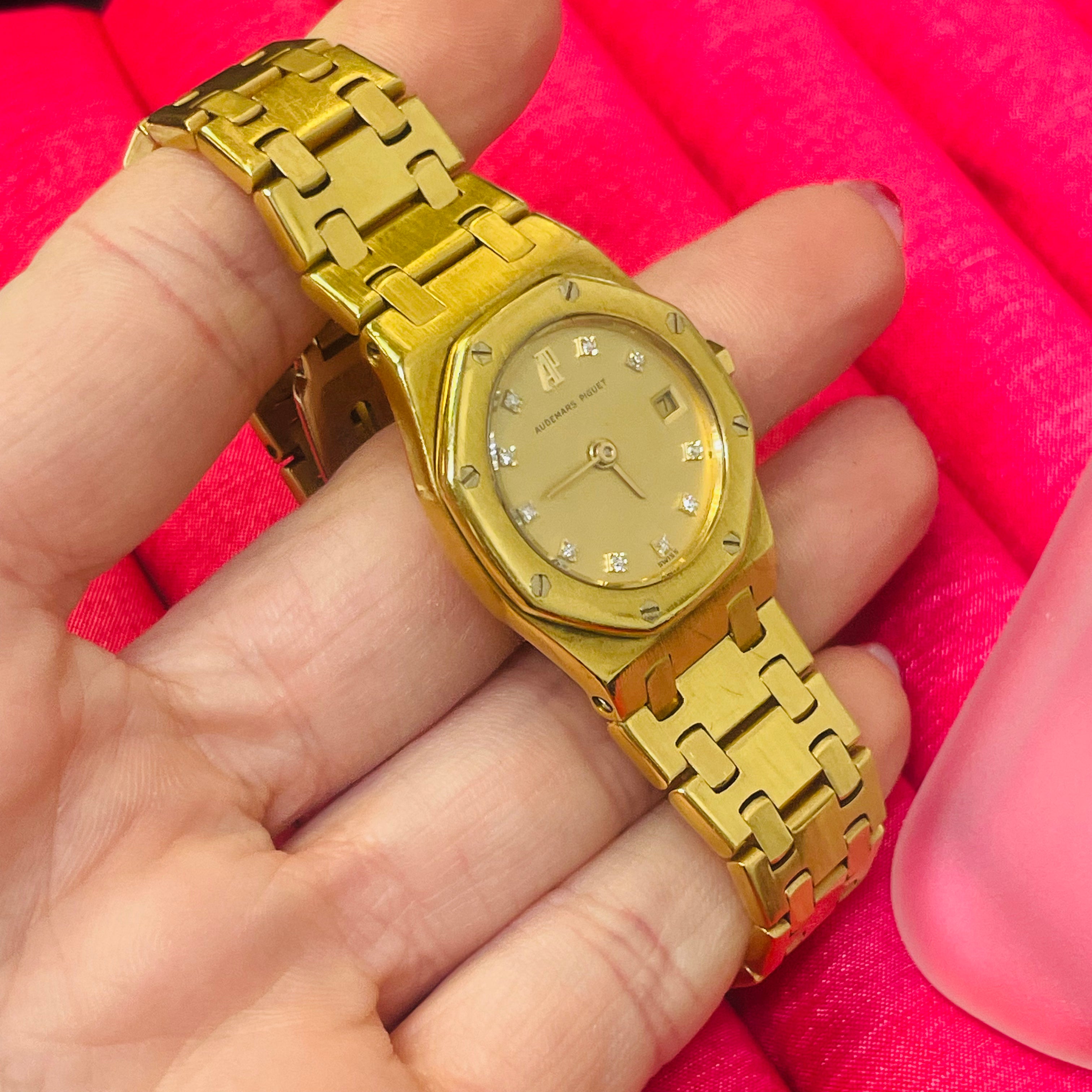 25mm Audemars Piguet Solid 18K Yellow Gold Ladies Wristwach AP