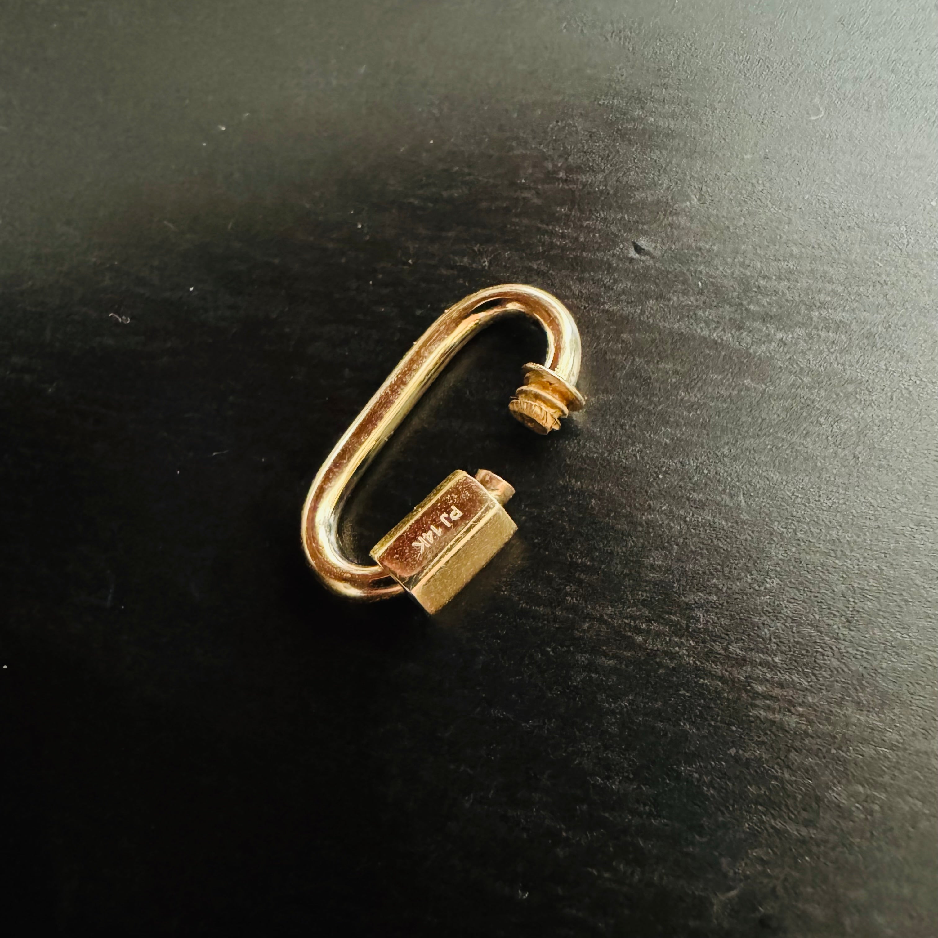 14K Yellow Gold Carabiner Connector