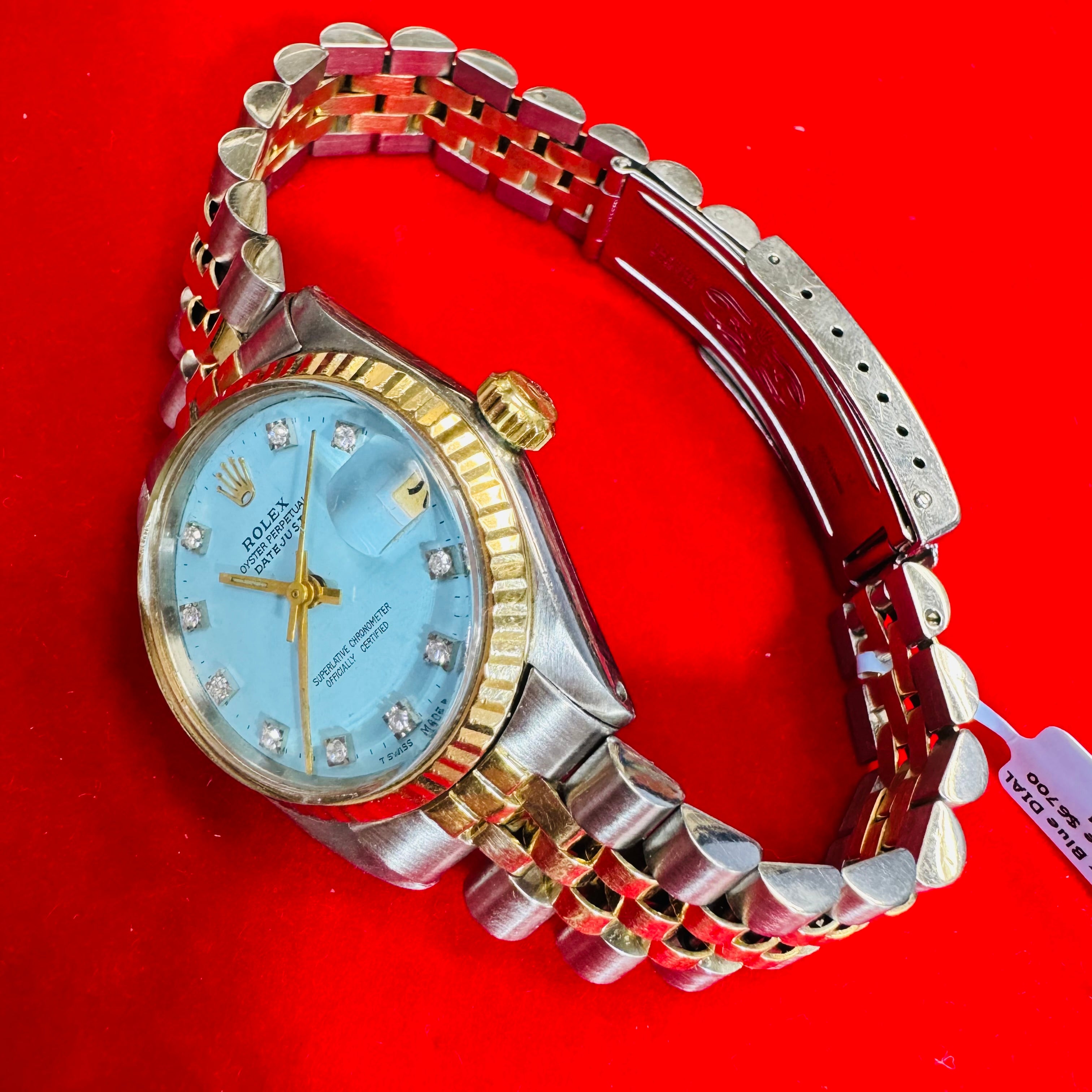 31mm Two Tone Rolex Watch with Factory Tiffany Blue Dial