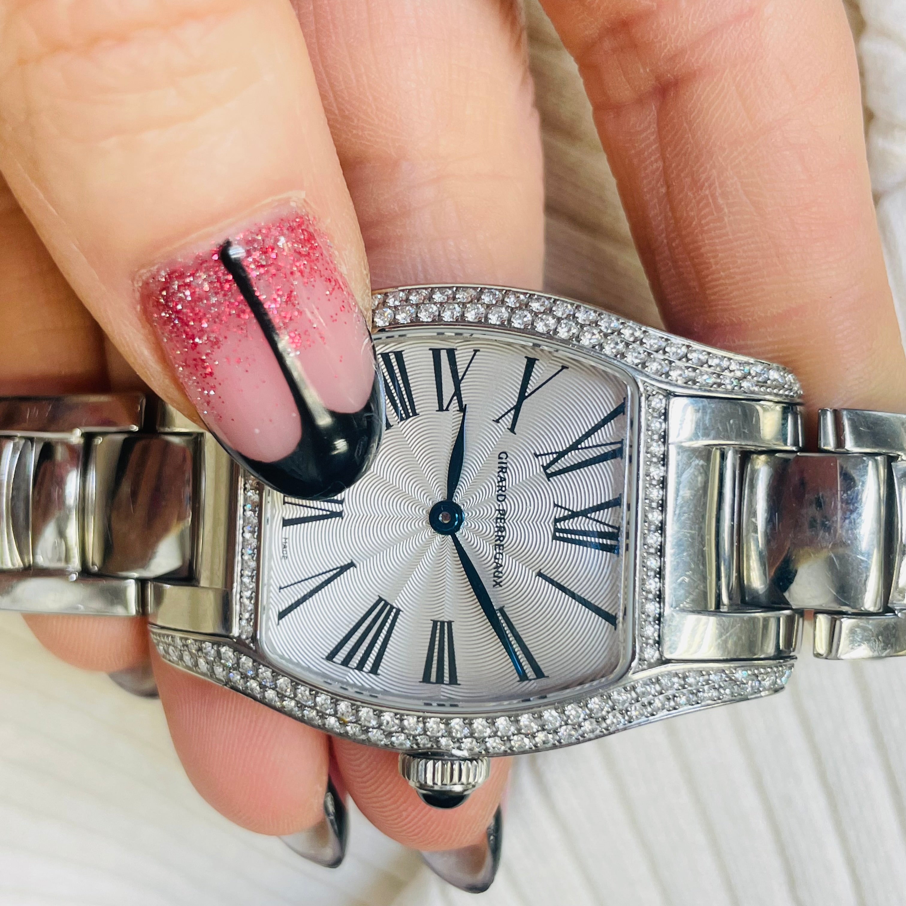 30mm Girard Perregeaux Factory Diamond Stainless Steel Wrist