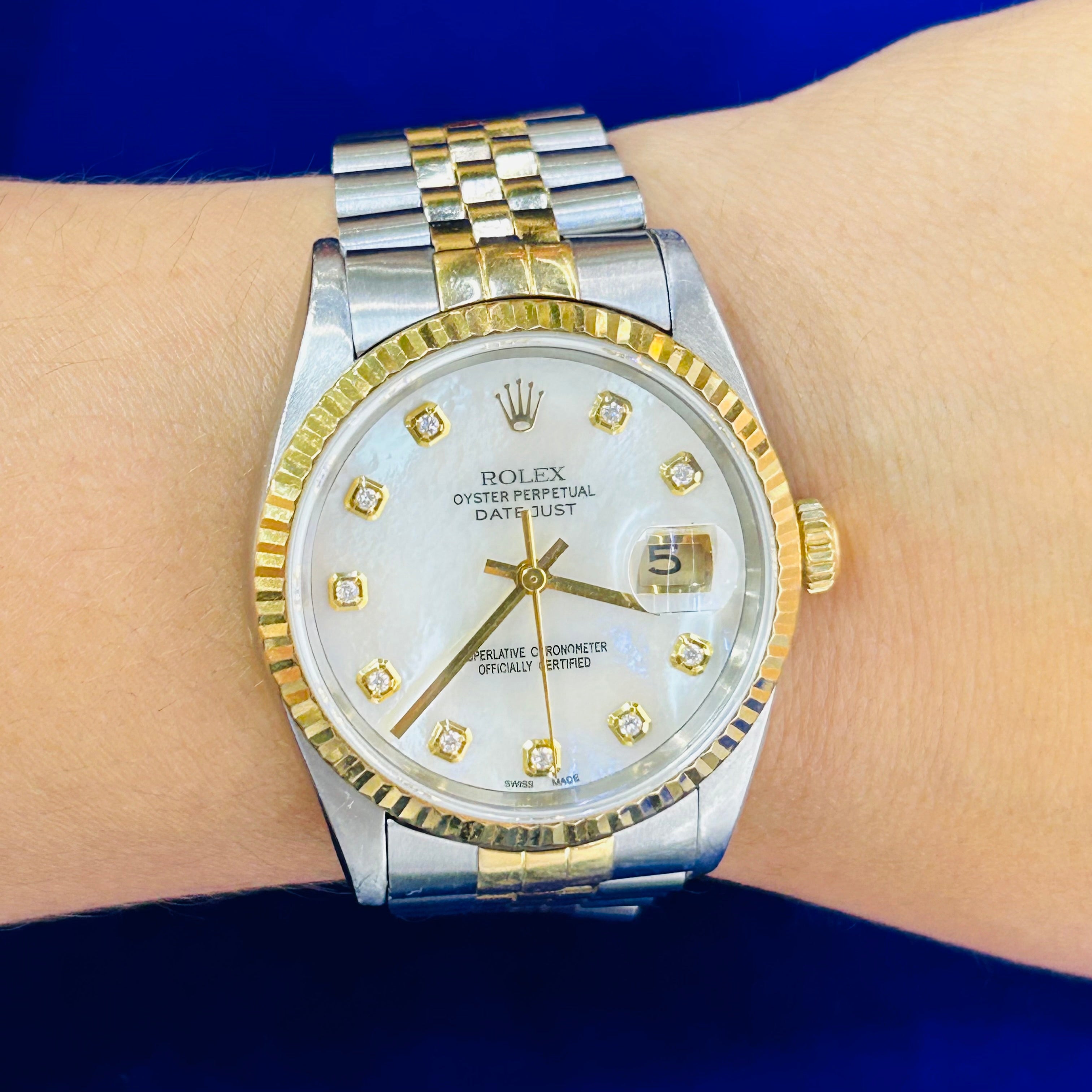Stainless Steel & 18K Yellow Gold 36MM Oyster Perpetual Date Rolex Watch