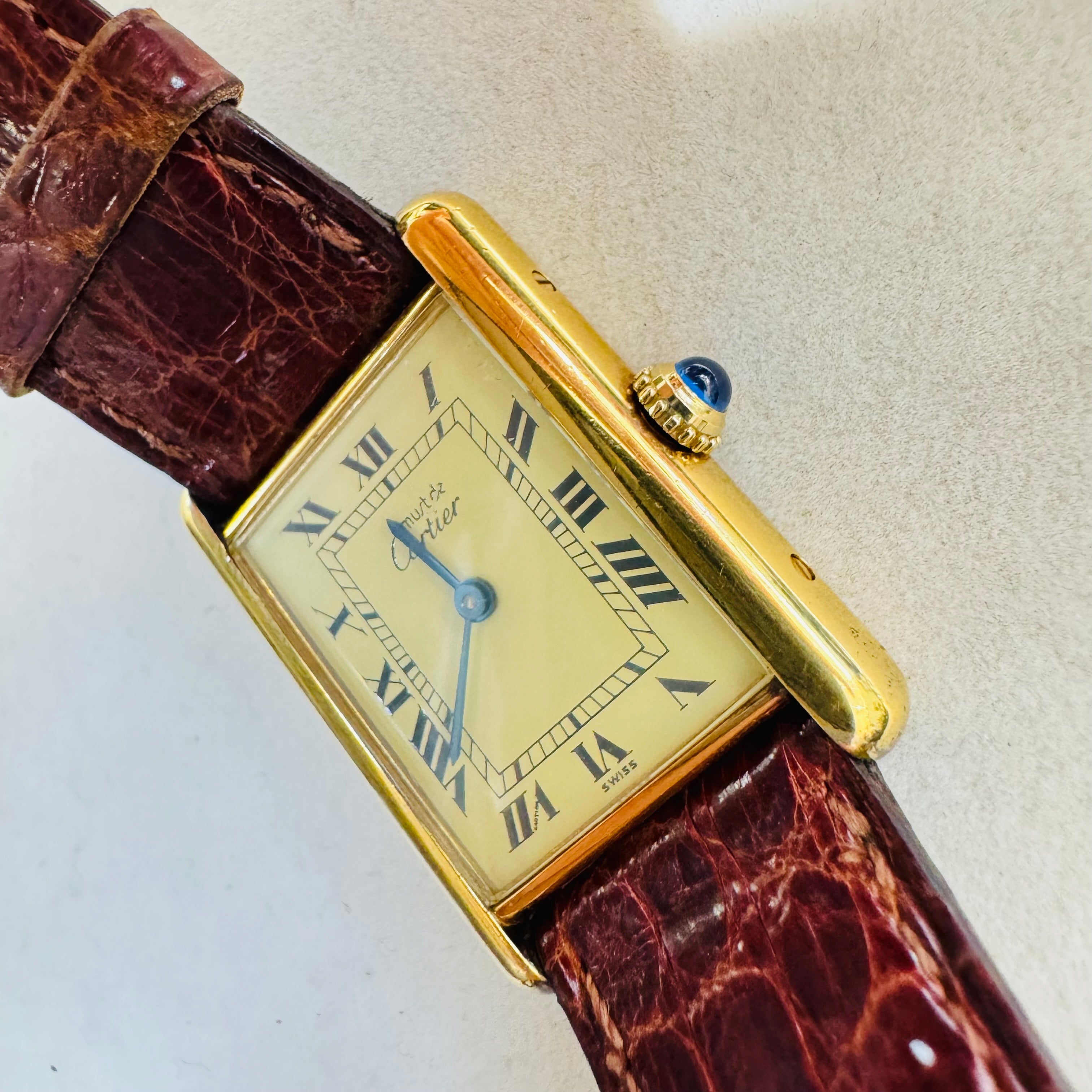 23mm Cartier Must de Cartier Tank Cream Roman Numeral Dial