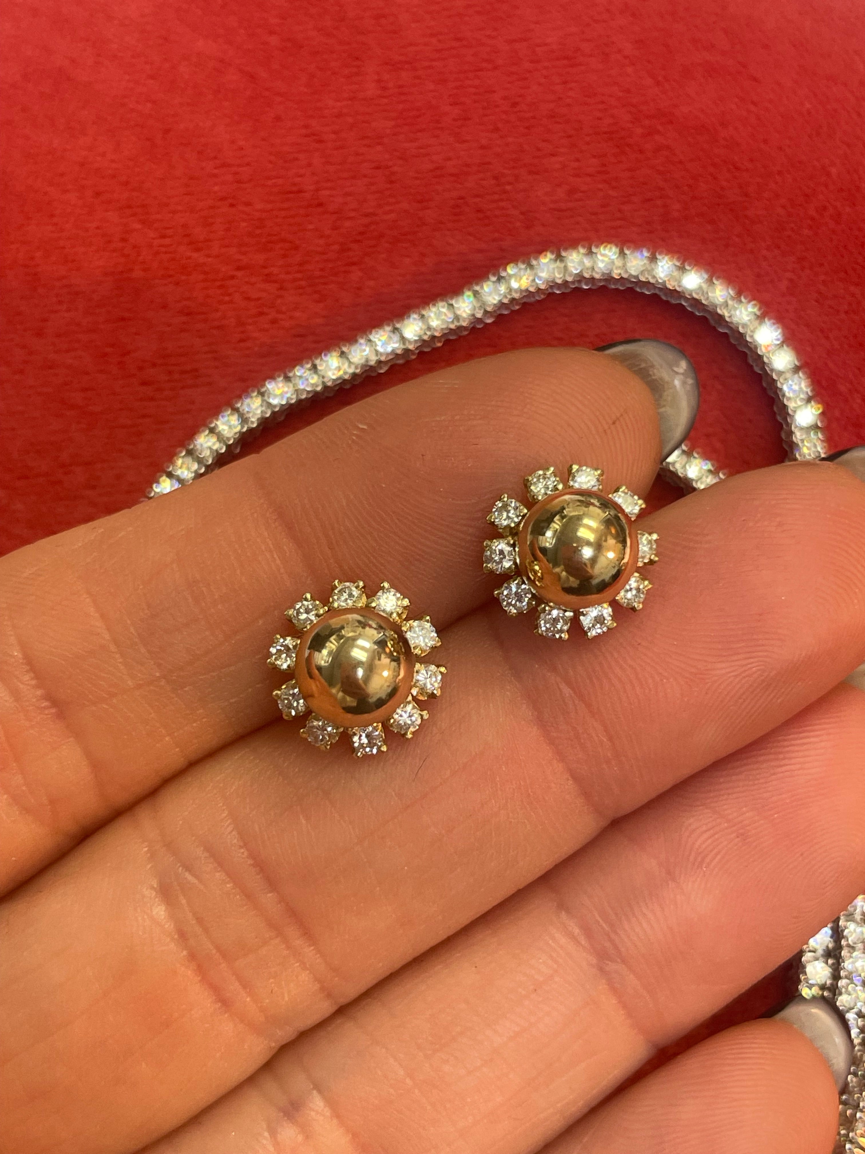 .60CTW Diamond Earring Jackets 14K Yellow Gold