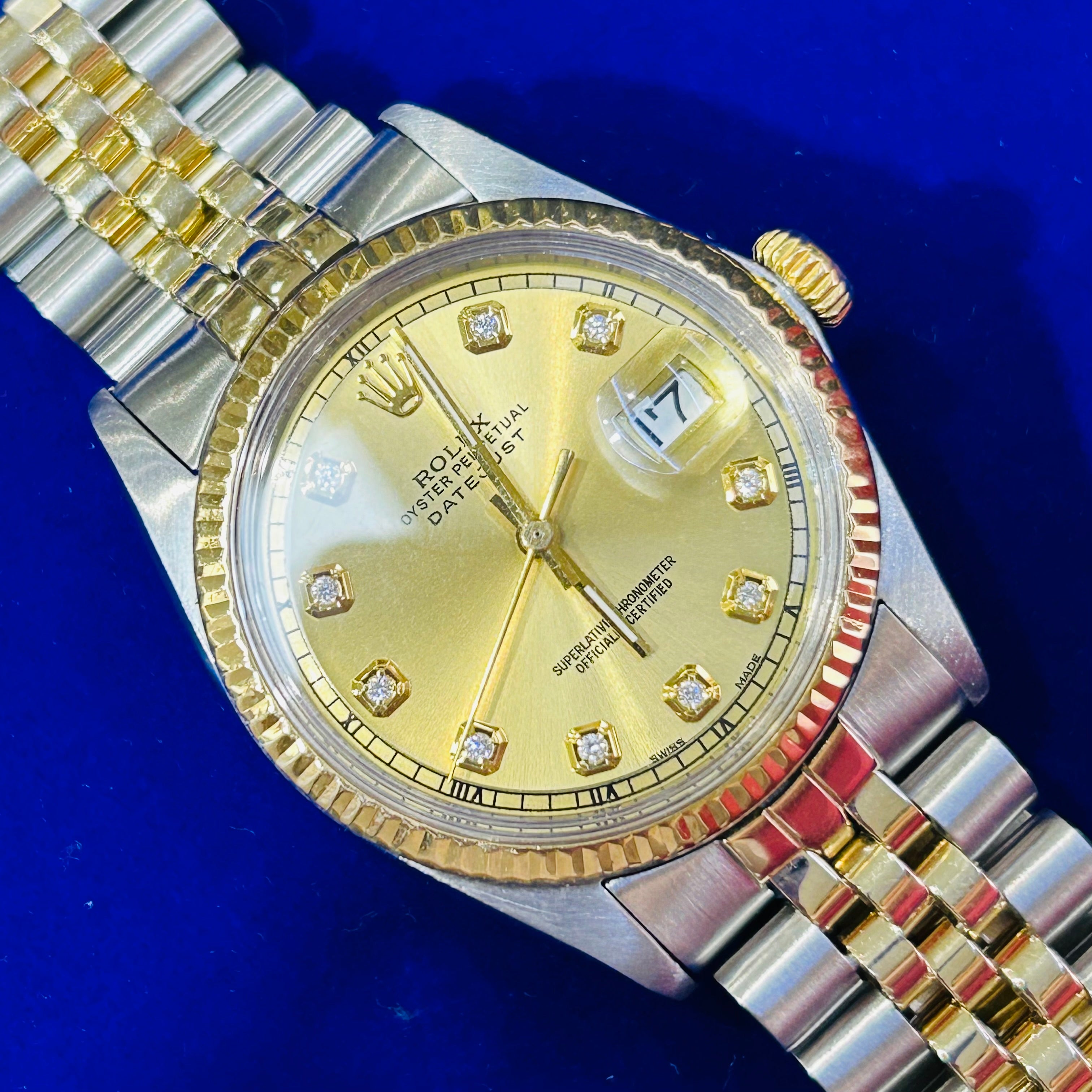 Vintage Stainless Steel and 18K Gold 36MM Oyster Perpetual Datejust Rolex Watch