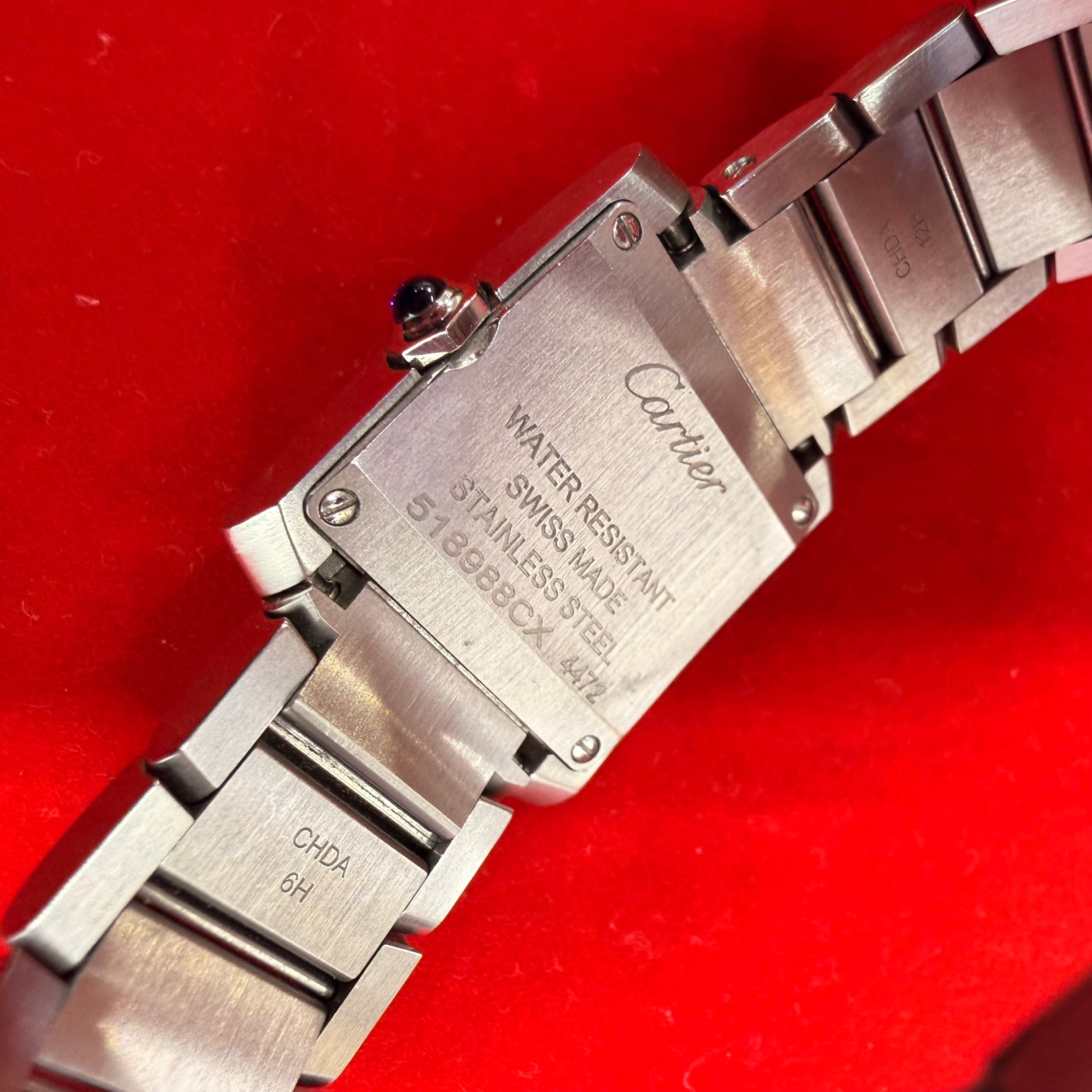 Cartier Tank Française Small Stainless Steel Quartz 2025 Wrist Watch Ref.2384 With Papers