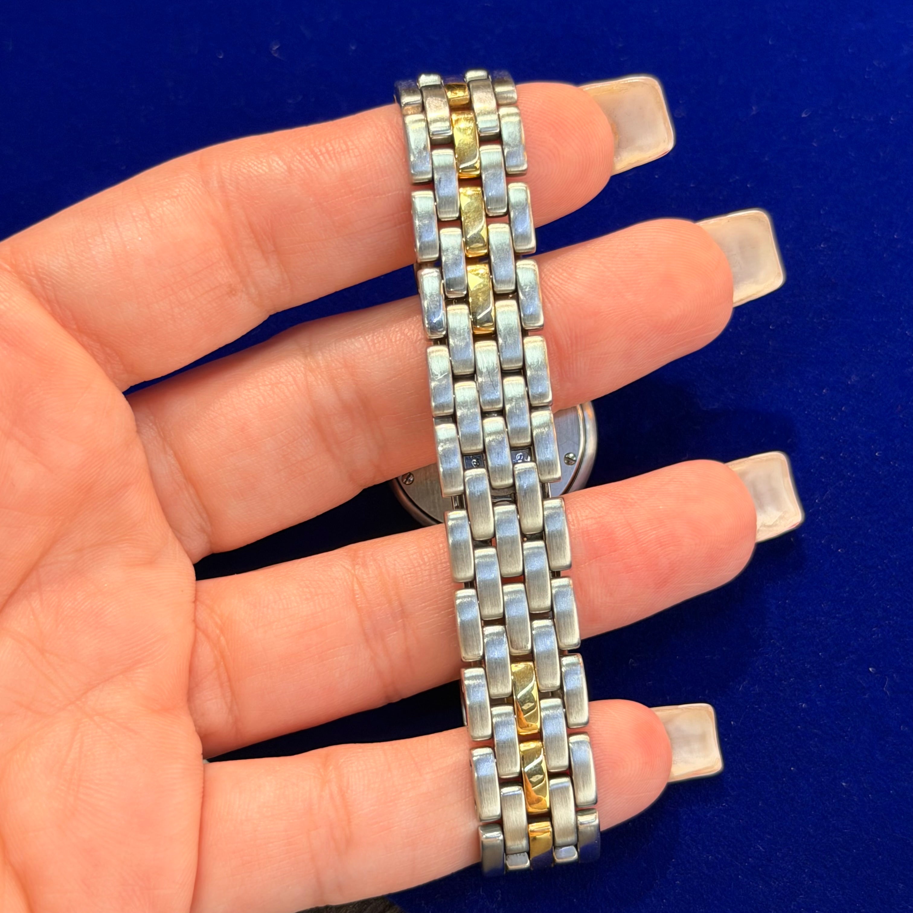 Cartier Vendome Small Two-Tone Quartz Watch (Single Gold Row) 6.75"