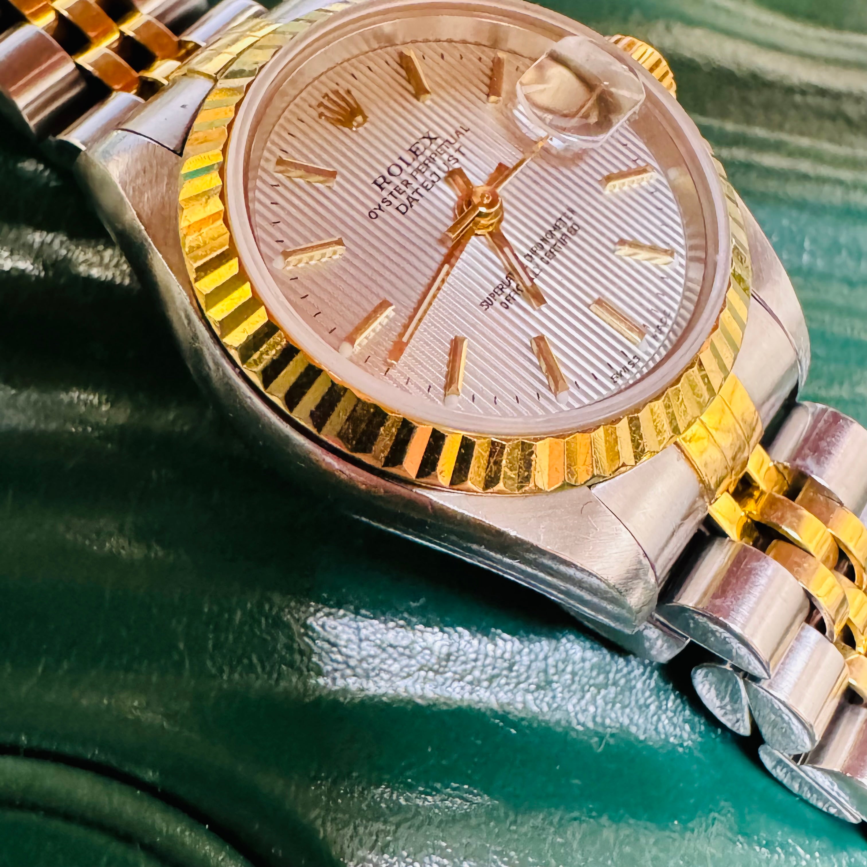 26mm Two Tone Rolex Watch with Tapestry Dial ref. 79173