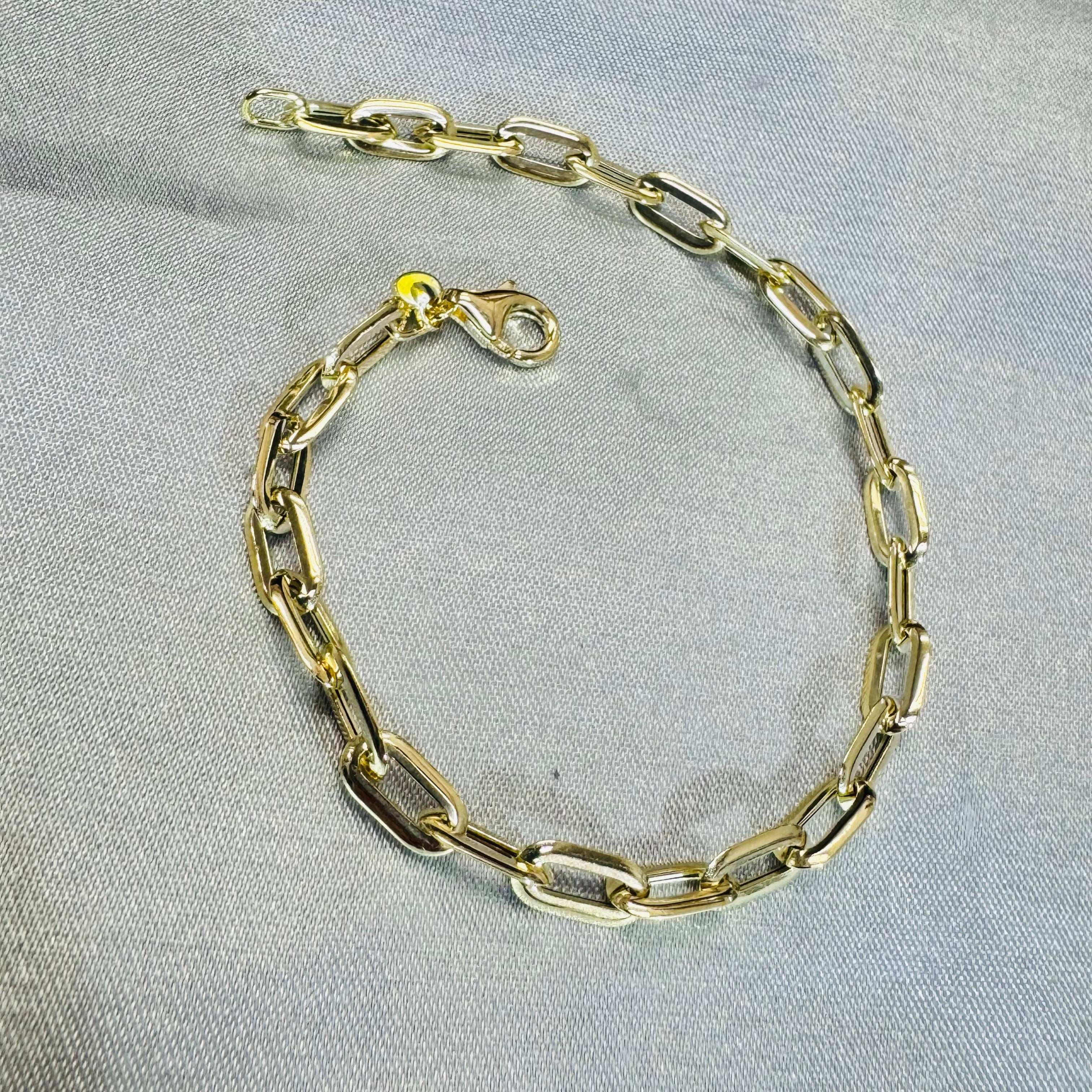10K Yellow Gold 5mm Paperclip Link Bracelet