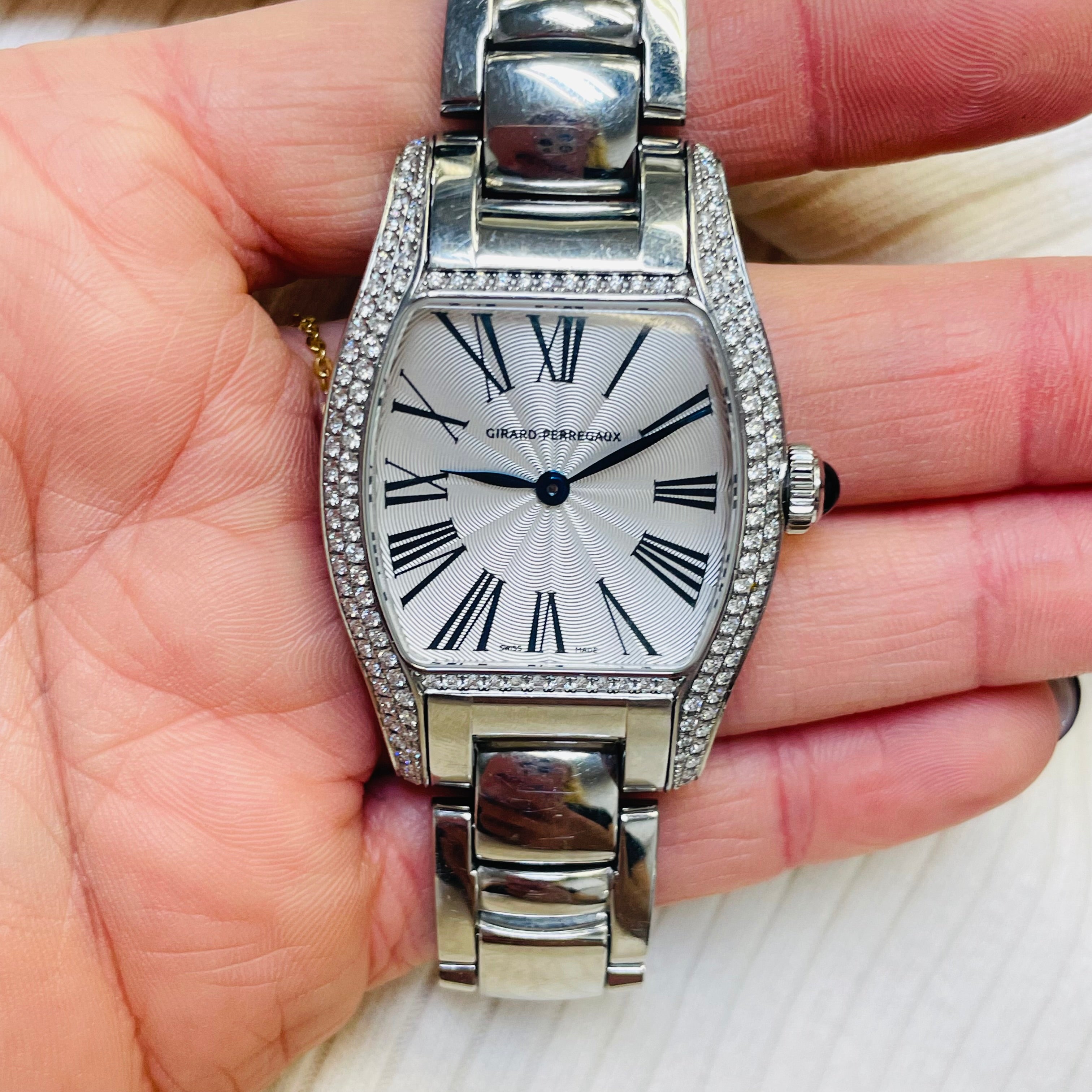 30mm Girard Perregeaux Factory Diamond Stainless Steel Wrist