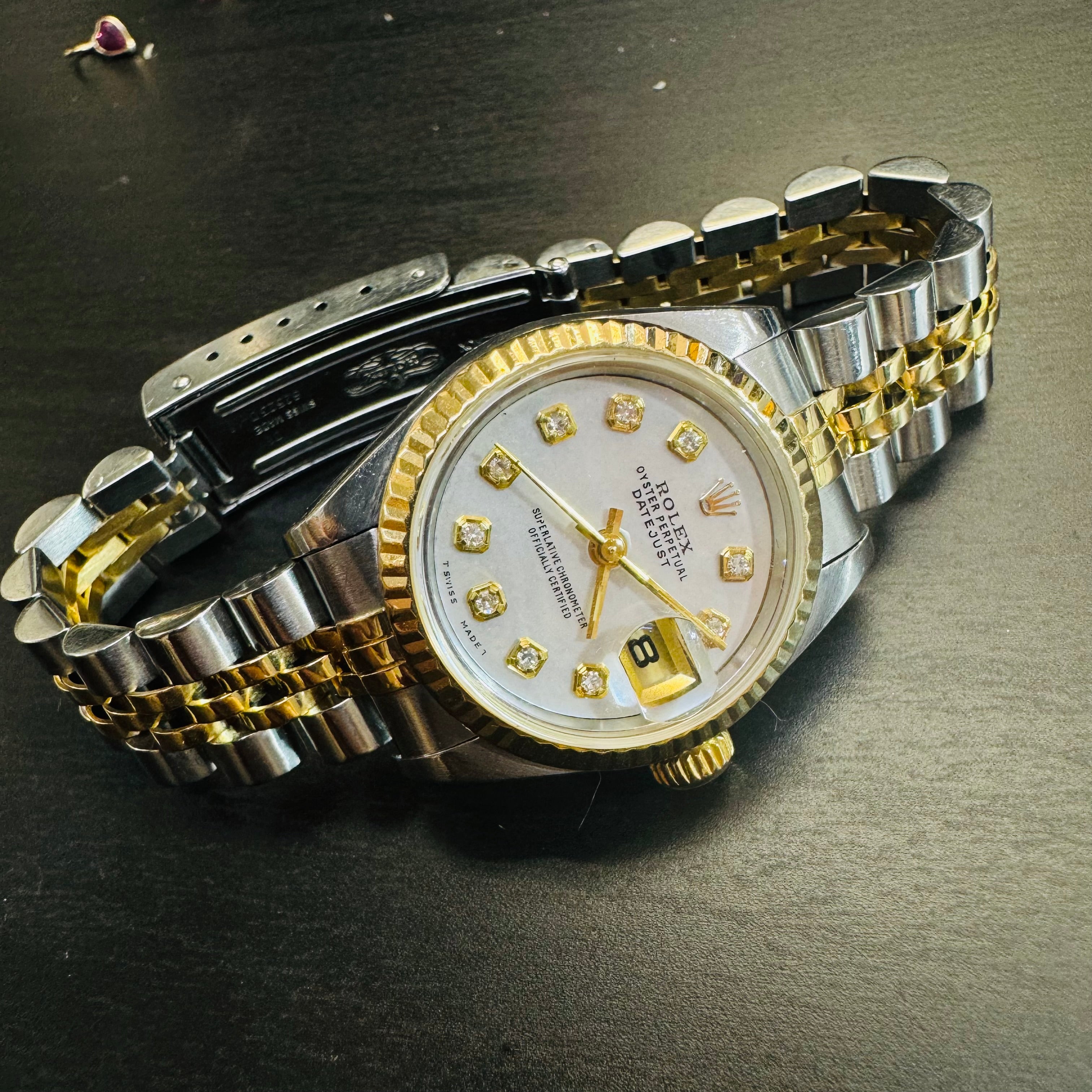 26mm Two Tone Rolex Watch Mother of Pearl Diamond 79173