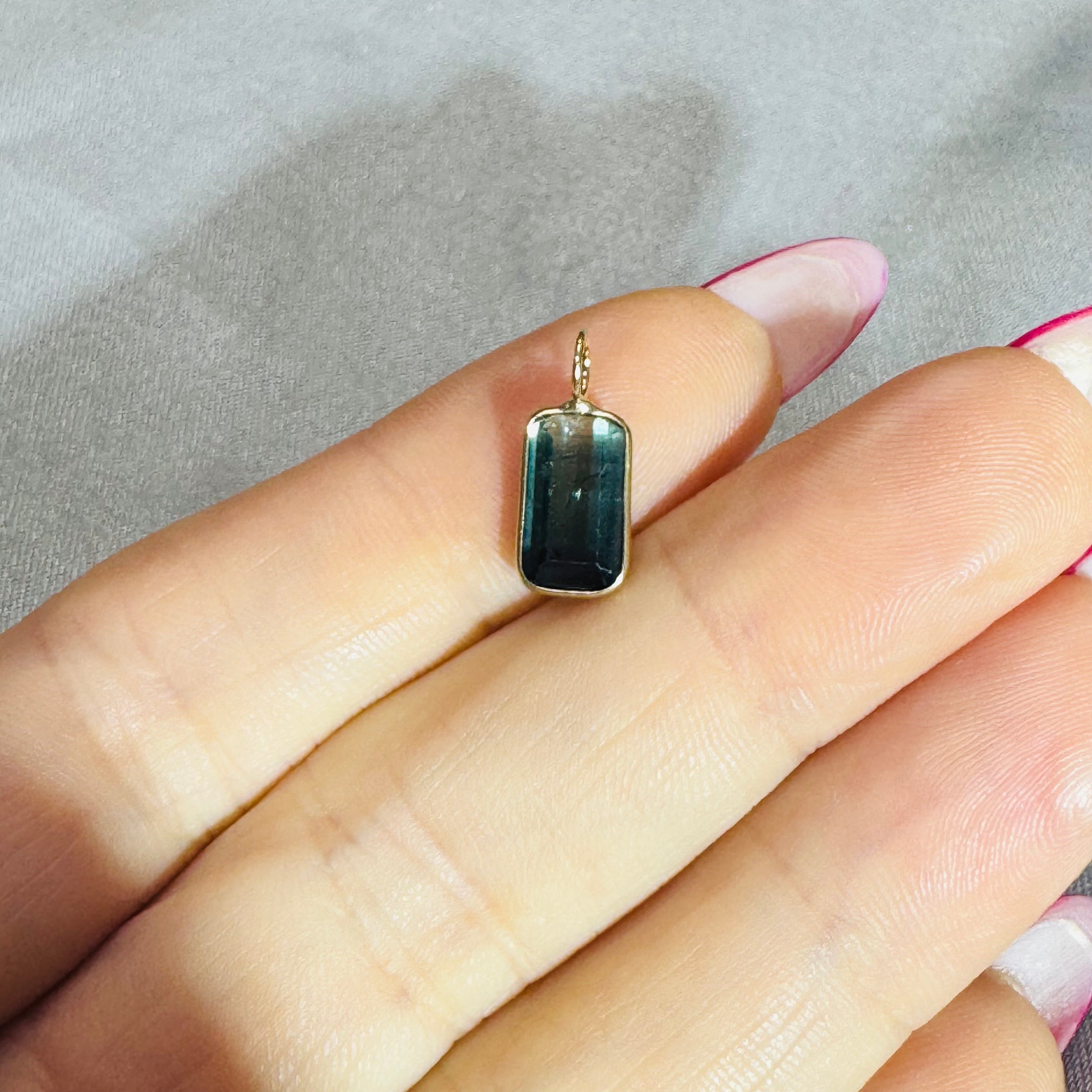 Bi Color Tourmaline Pendant 14K Yellow Gold