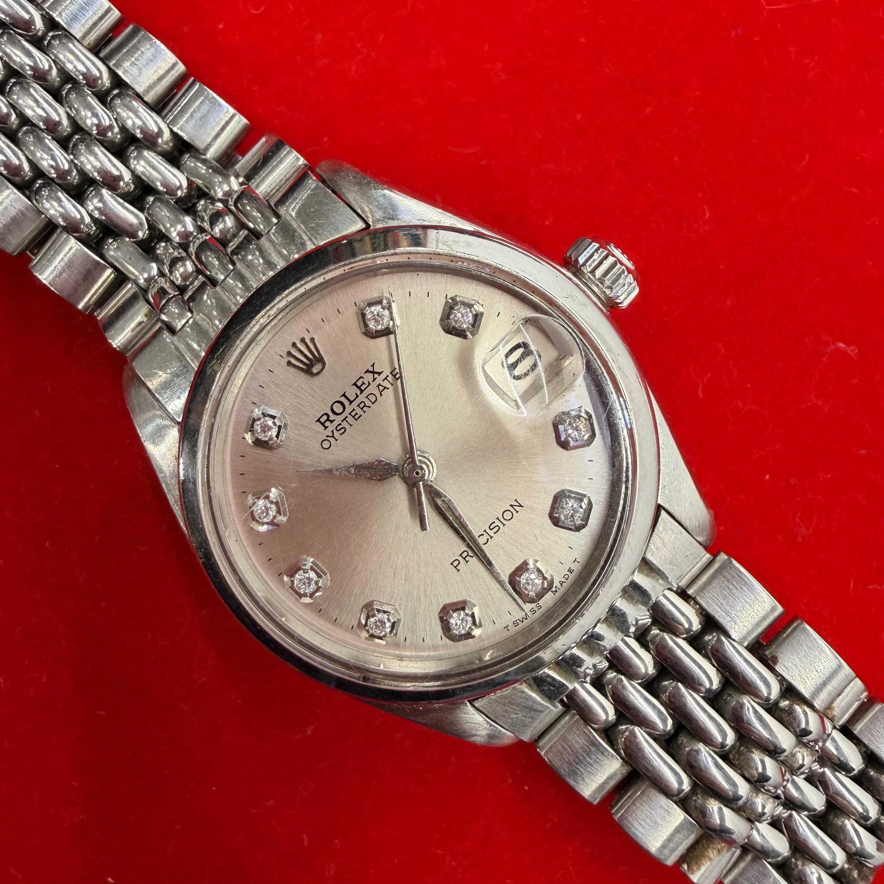 Vintage Stainless Steel 31MM Oysterl Date Rolex Watch Ref.4734 7.5" with papers