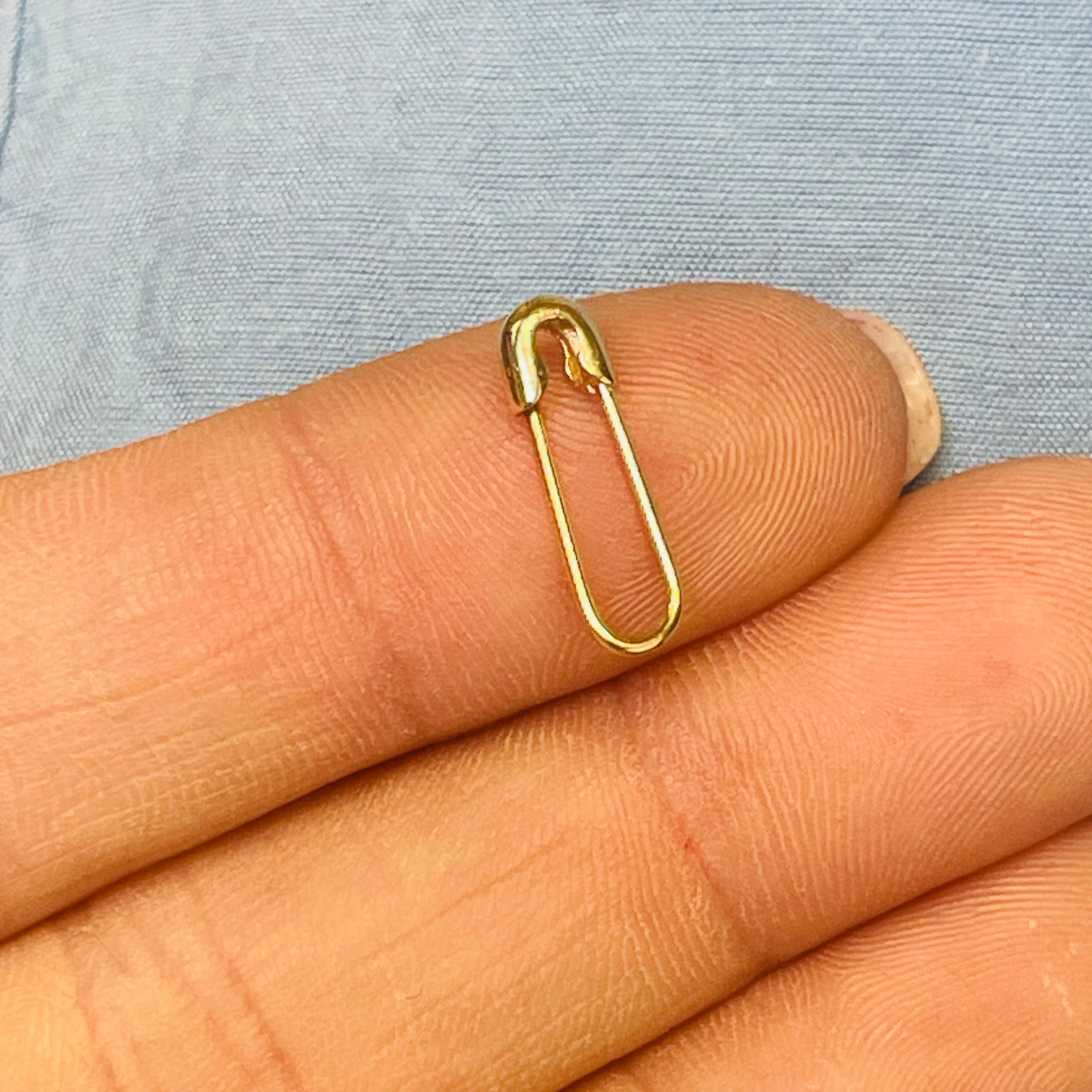 Solid 14K Gold Mini Safety Pin Clasp Connecter