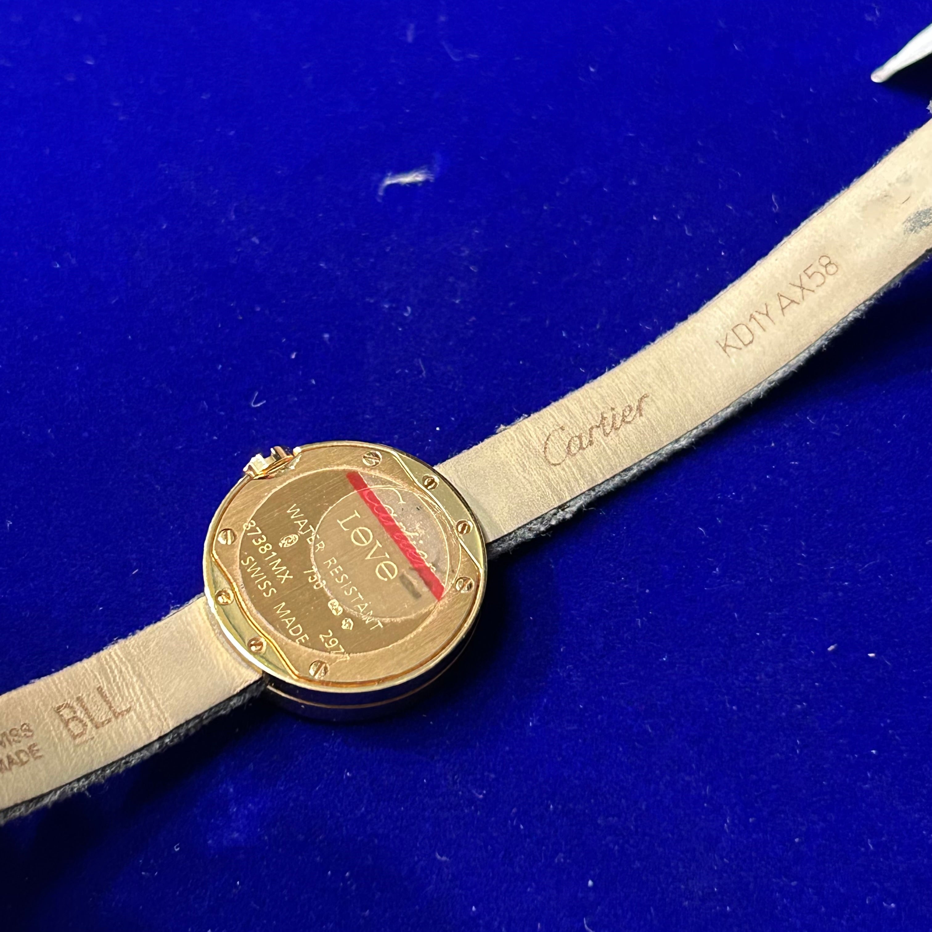 Cartier Love 23mm 18K Rose Gold Diamond-Set Quartz Watch 7.5"