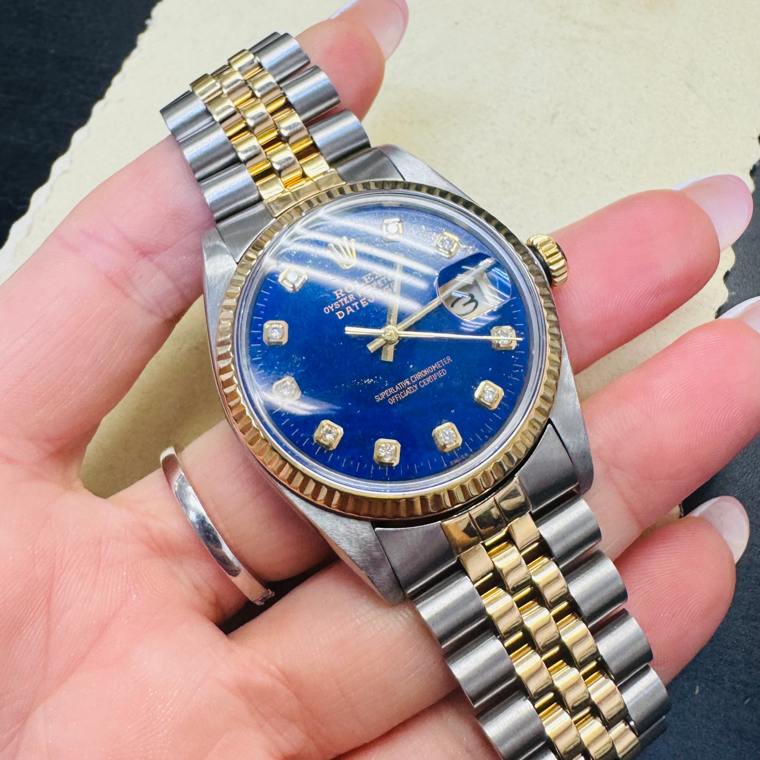 36MM Date Just Two Tone  Lapis Dial  ref.16013