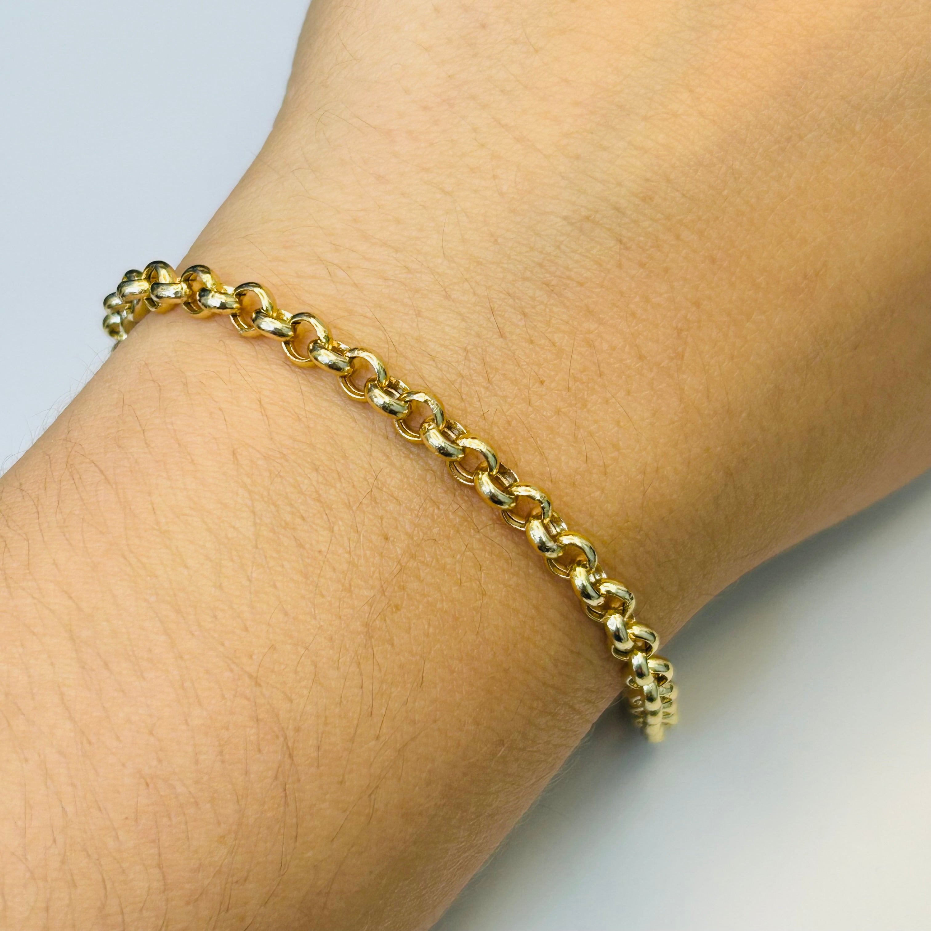 8” 10K 4.3mm 14K Yellow Gold Rolo Chain Bracelet