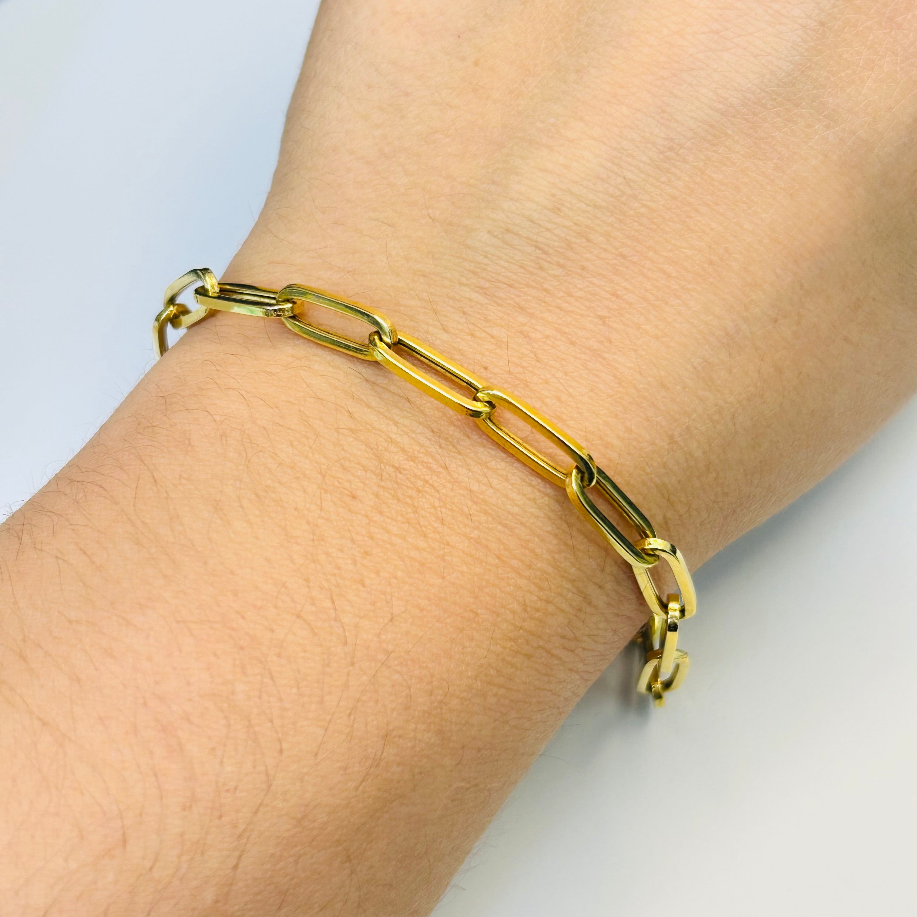 4.8mm 14K Yellow Gold Link Bracelet 7.5”