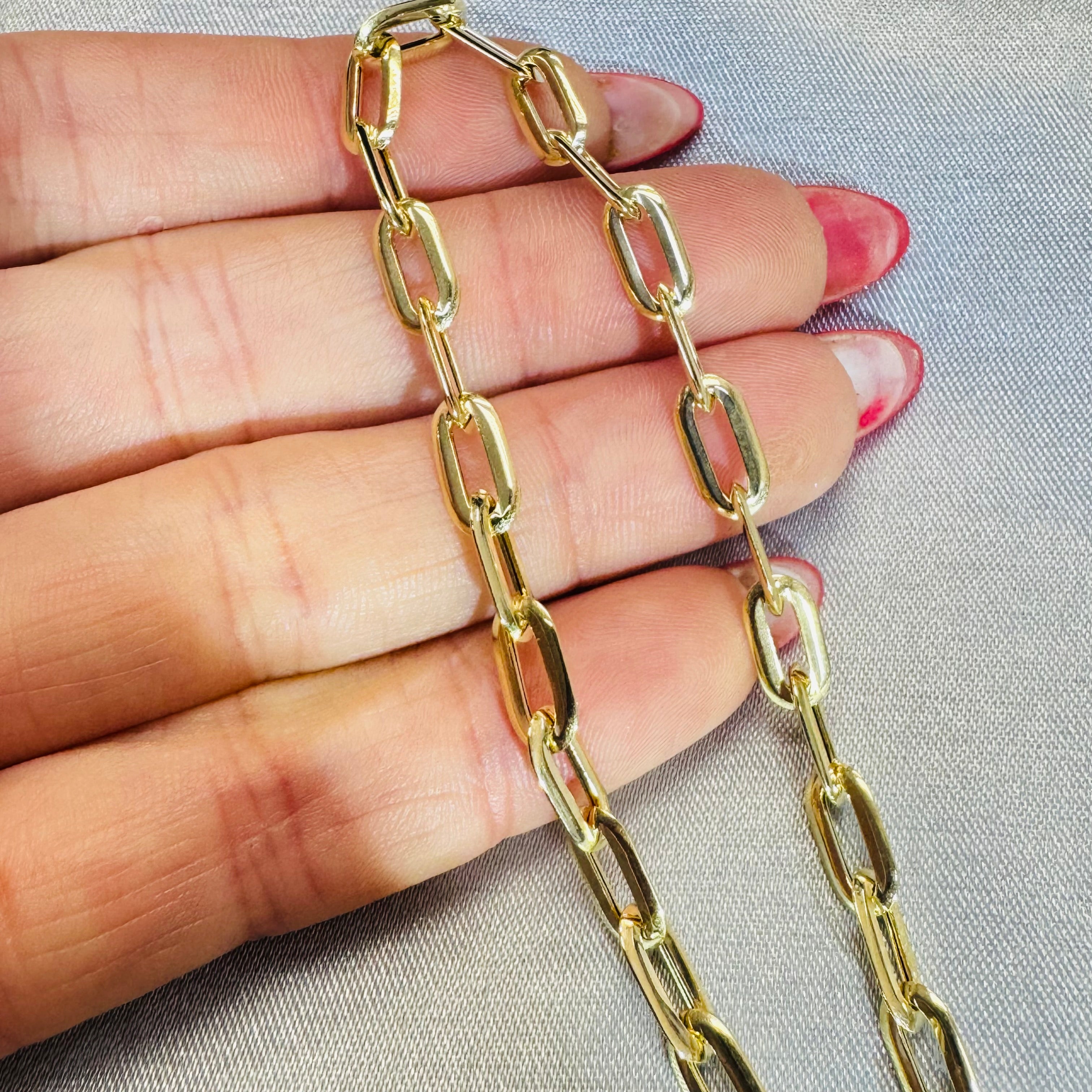 10K Yellow Gold 5mm Paperclip Link Bracelet