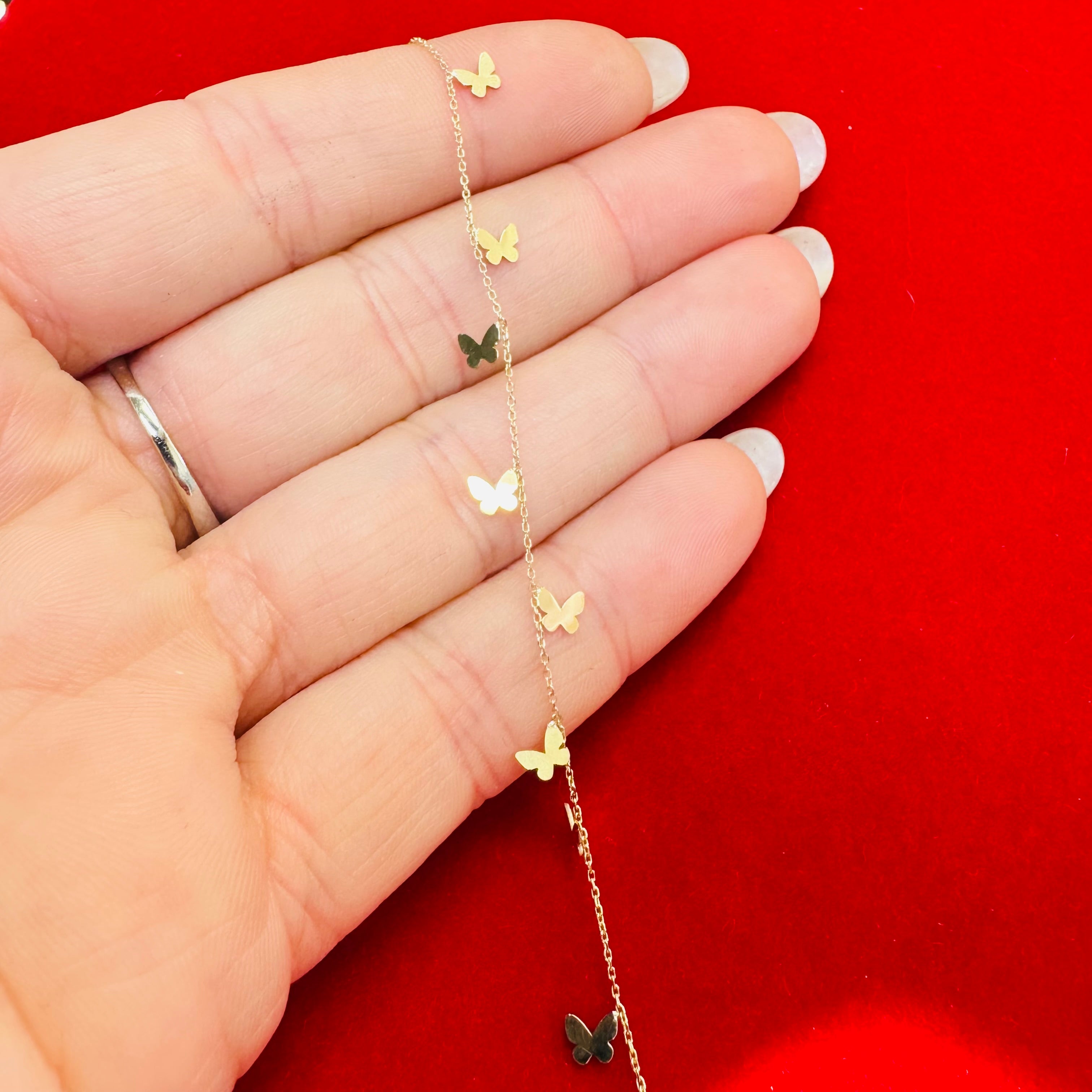 14K Yellow Gold Butterfly Bracelet