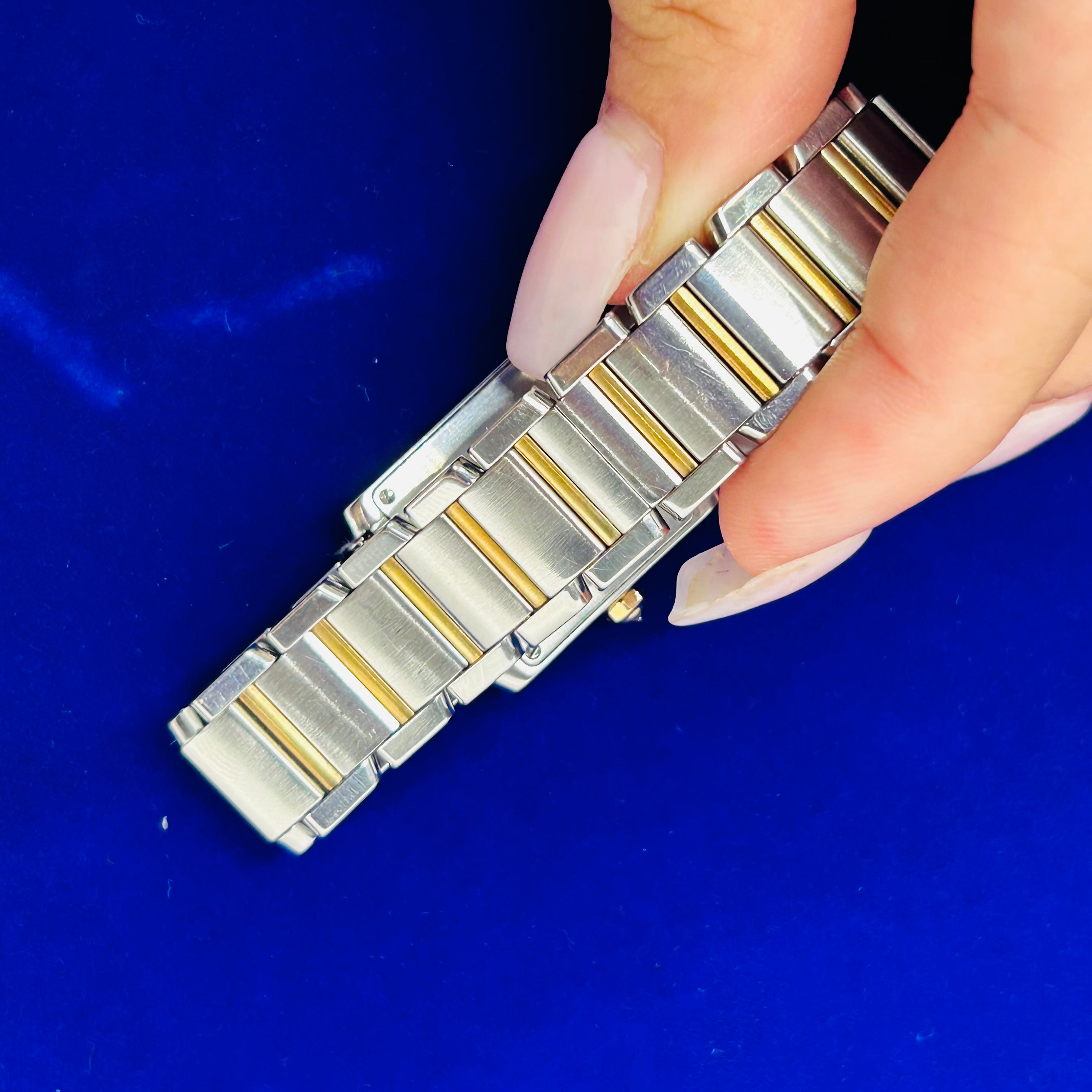 Cartier 18K Yellow Gold & Stainless Steel Tank Francaise Automatic Wrist Watch