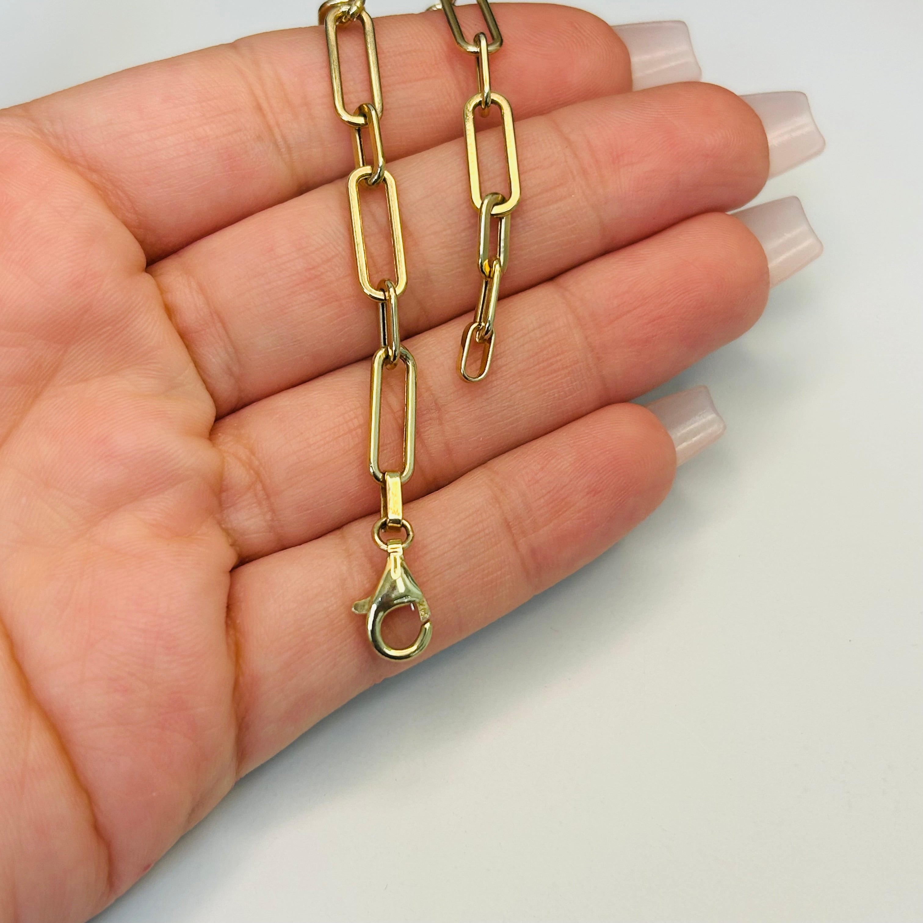 5mm 14K Yellow Gold Link Bracelet 7.5”