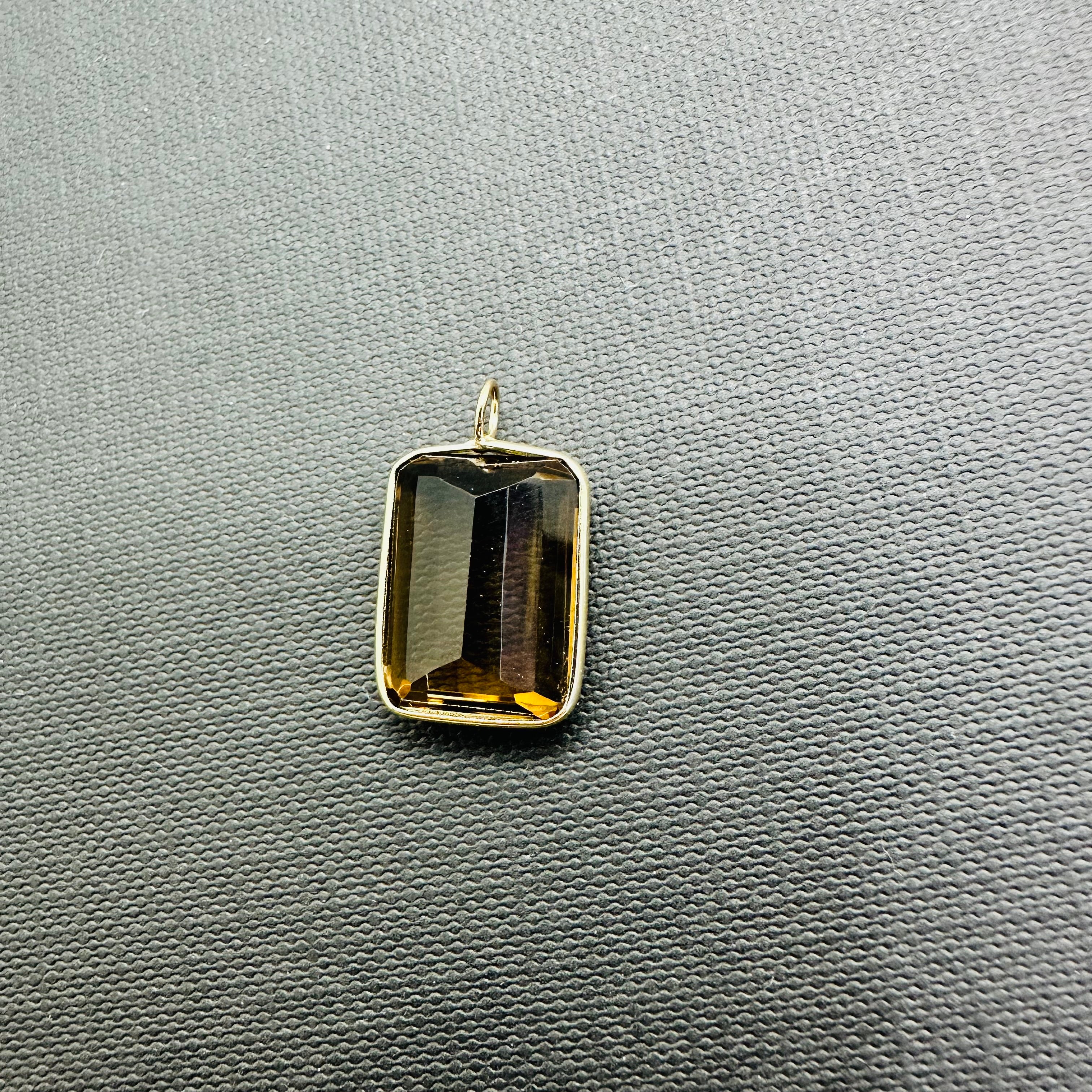 Big Nice! Smokey Quartz 14K Yellow Gold Pendant Charm