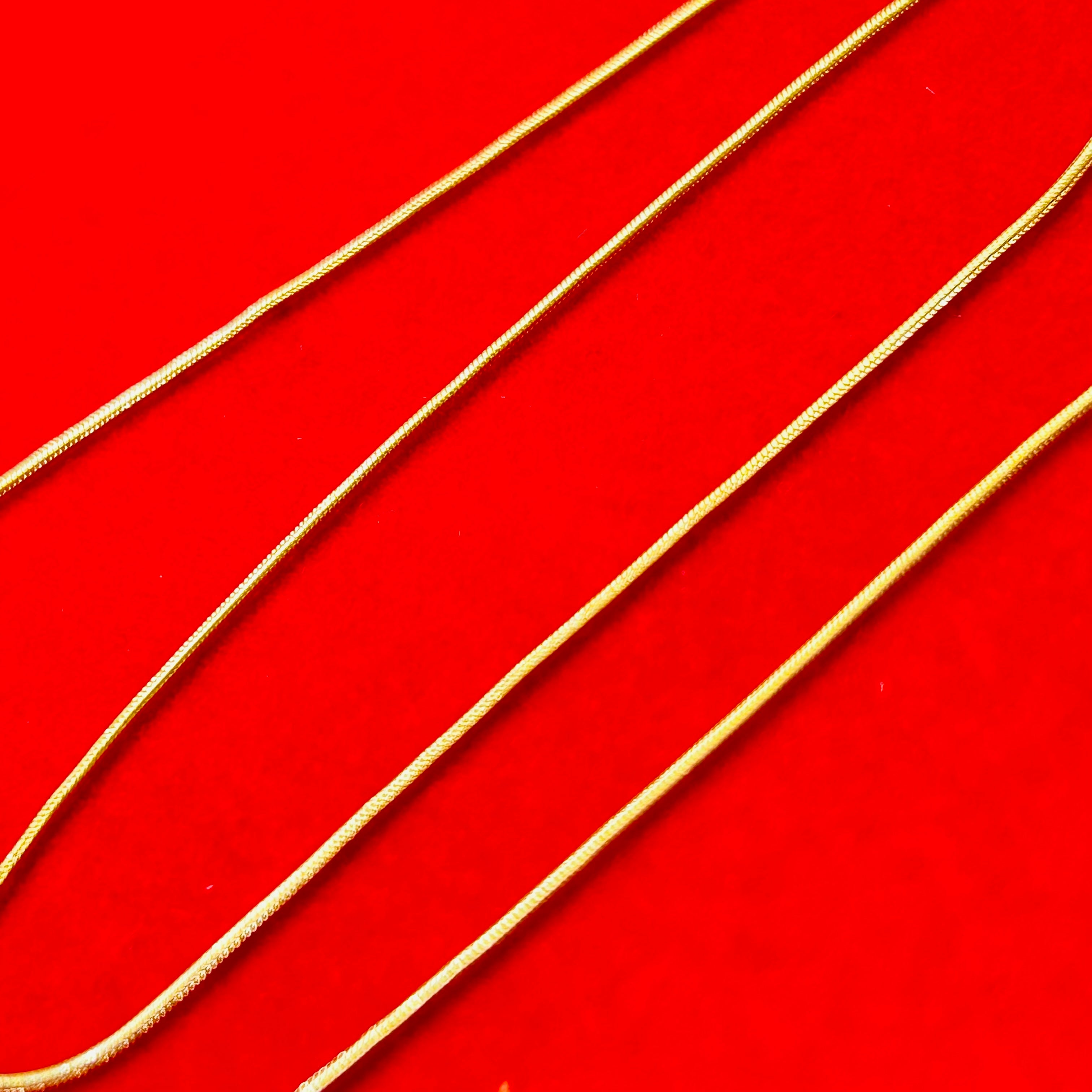 14K Solid Yellow Gold Snake Chain 1mm