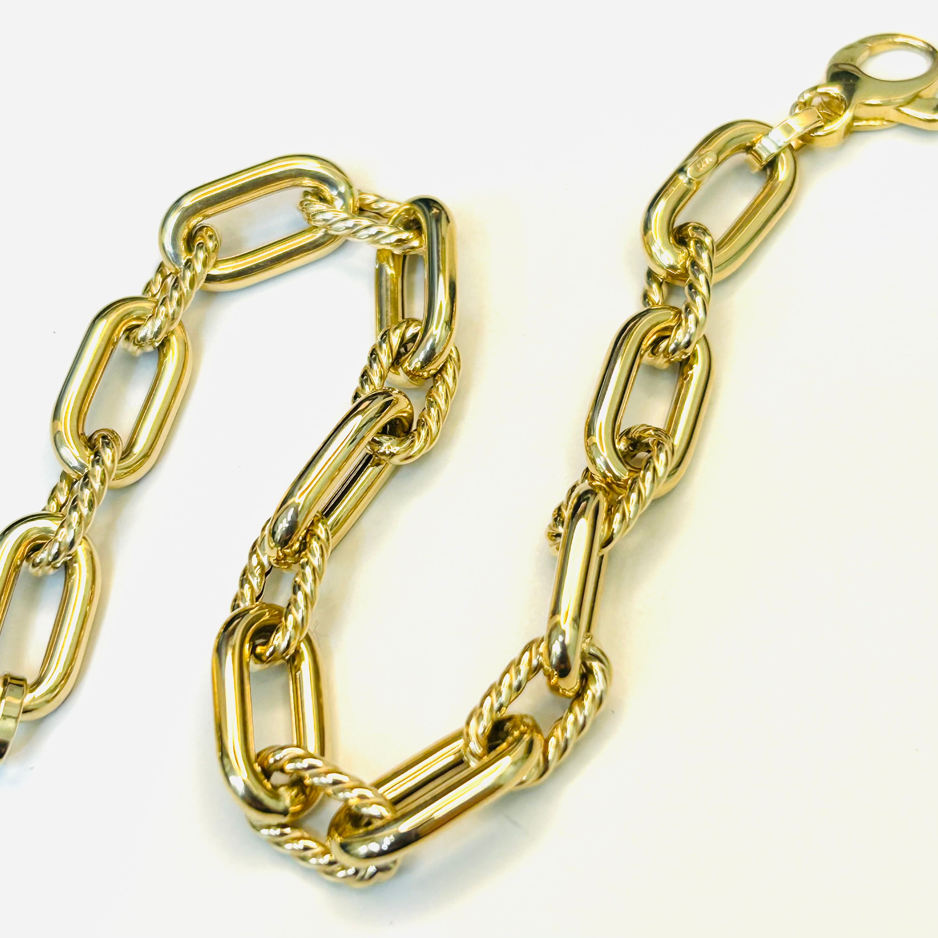 7.9mm 14K Yellow Gold Link Bracelet 7.5"