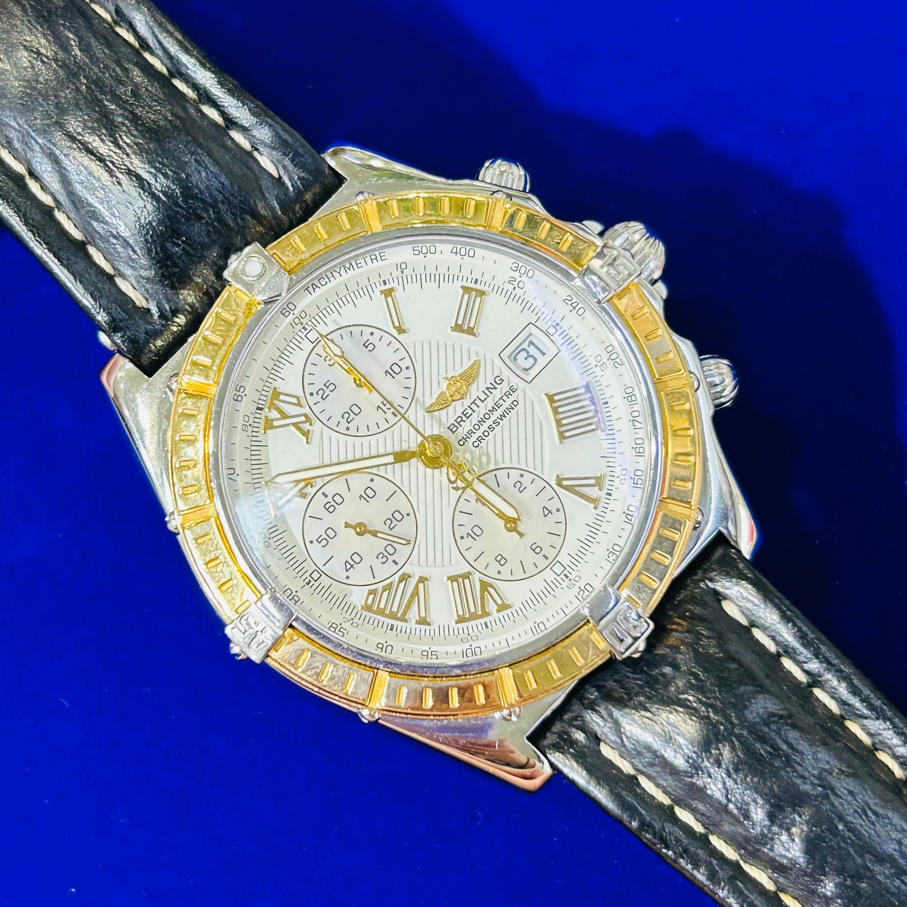 Stainless Steel & Yellow Gold Breitling Chronometre Crosswind Watch