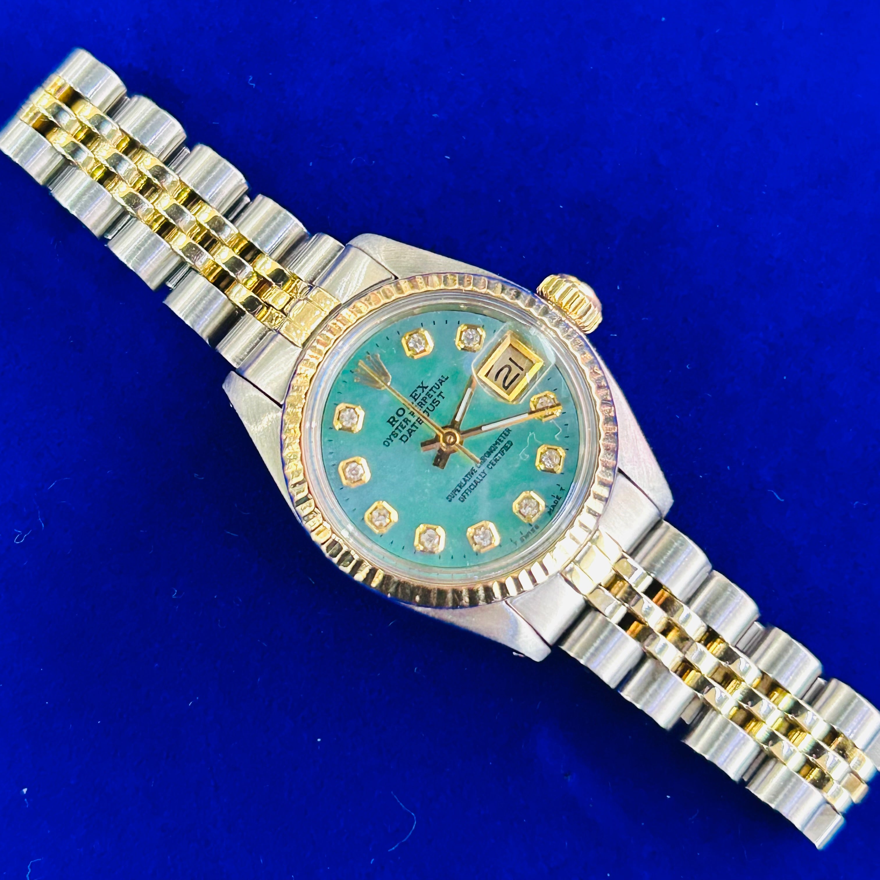 Vintage Stainless Steel and Gold 26MM Oyster Perpetual Datejust Rolex Watch 1981