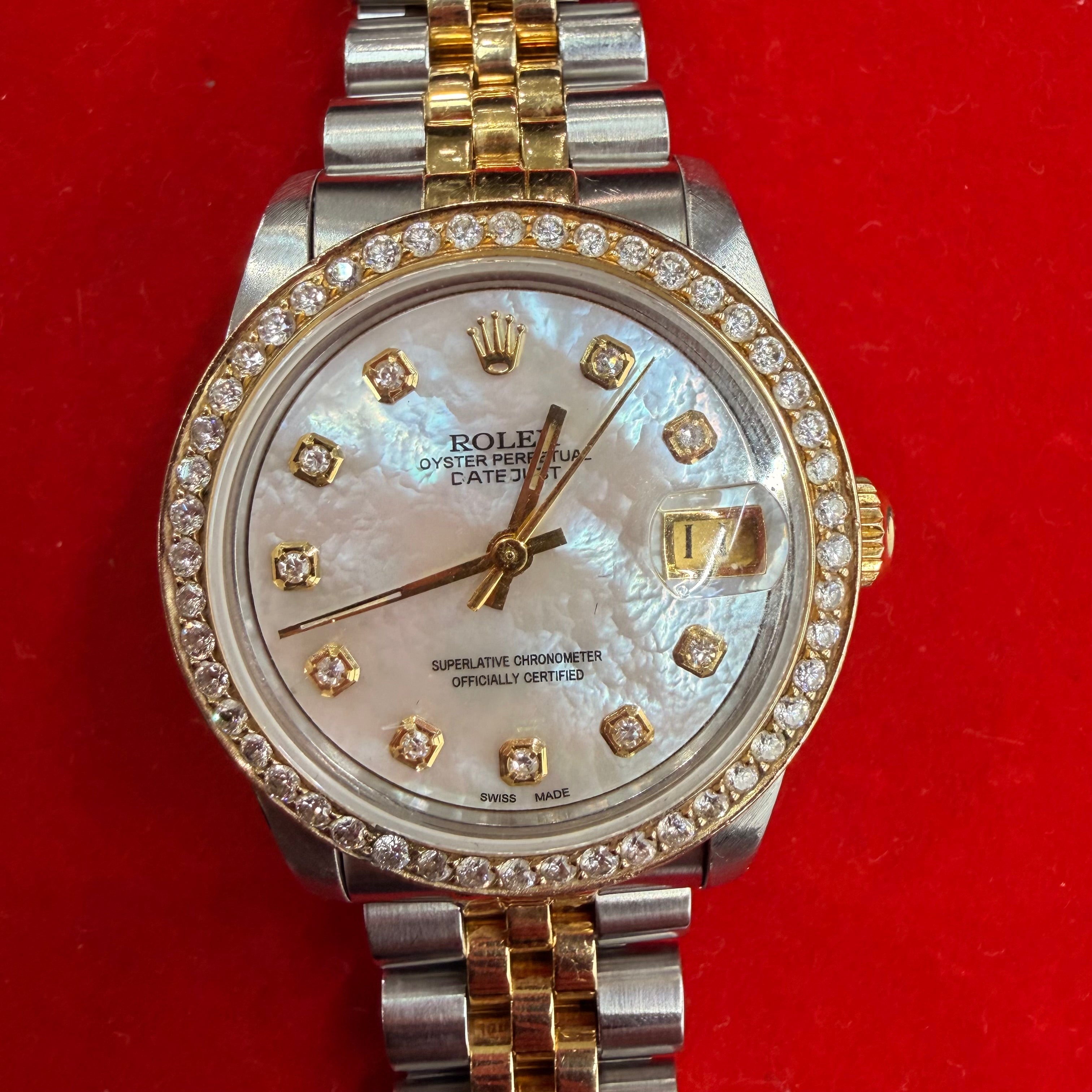 31MM Two Tone 18K&Stainless Steel Date Just Rolex Diamond bezel&Dial