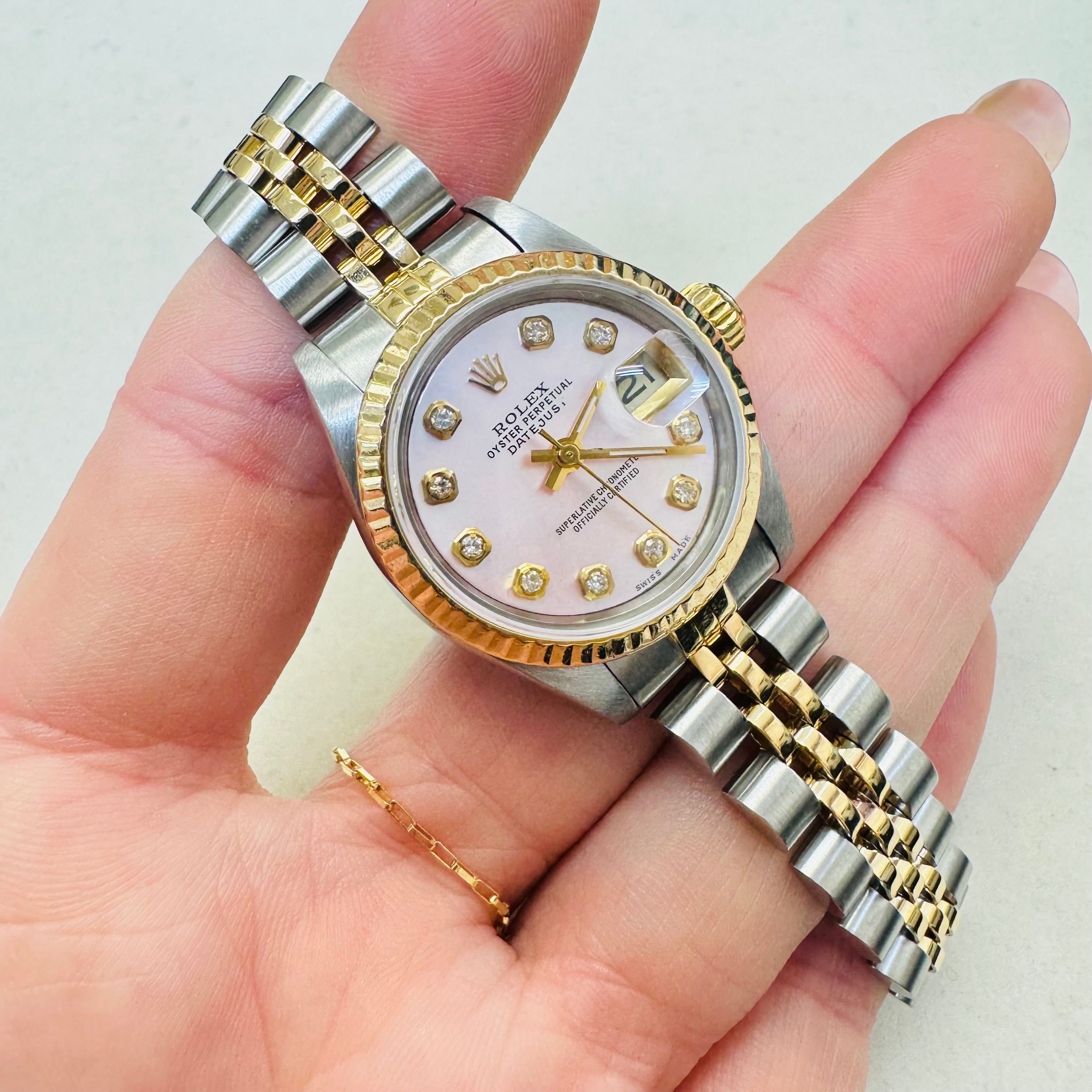 26mm 18K Yellow Gold  Stainless Ladies Rolex President Watch Year 1984