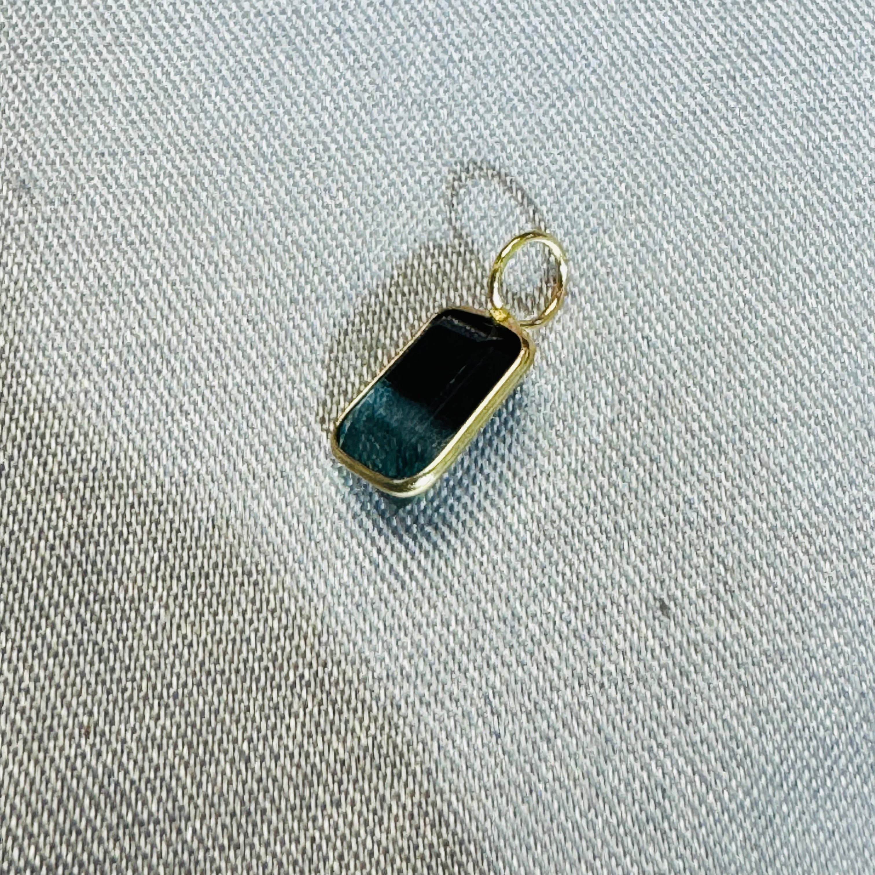 Bi Color Tourmaline Pendant 14K Yellow Gold
