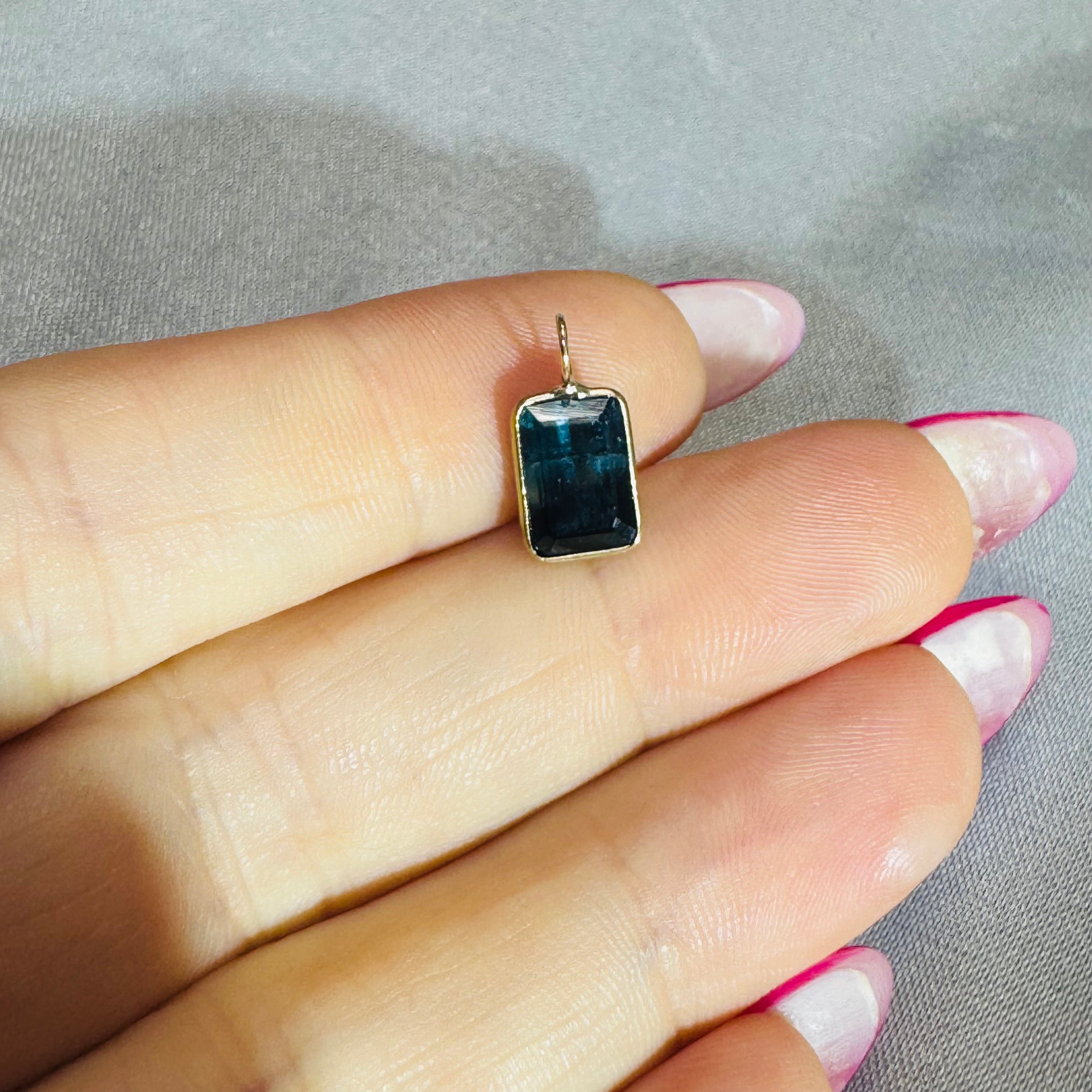 Bi Color Tourmaline Pendant 14K Yellow Gold