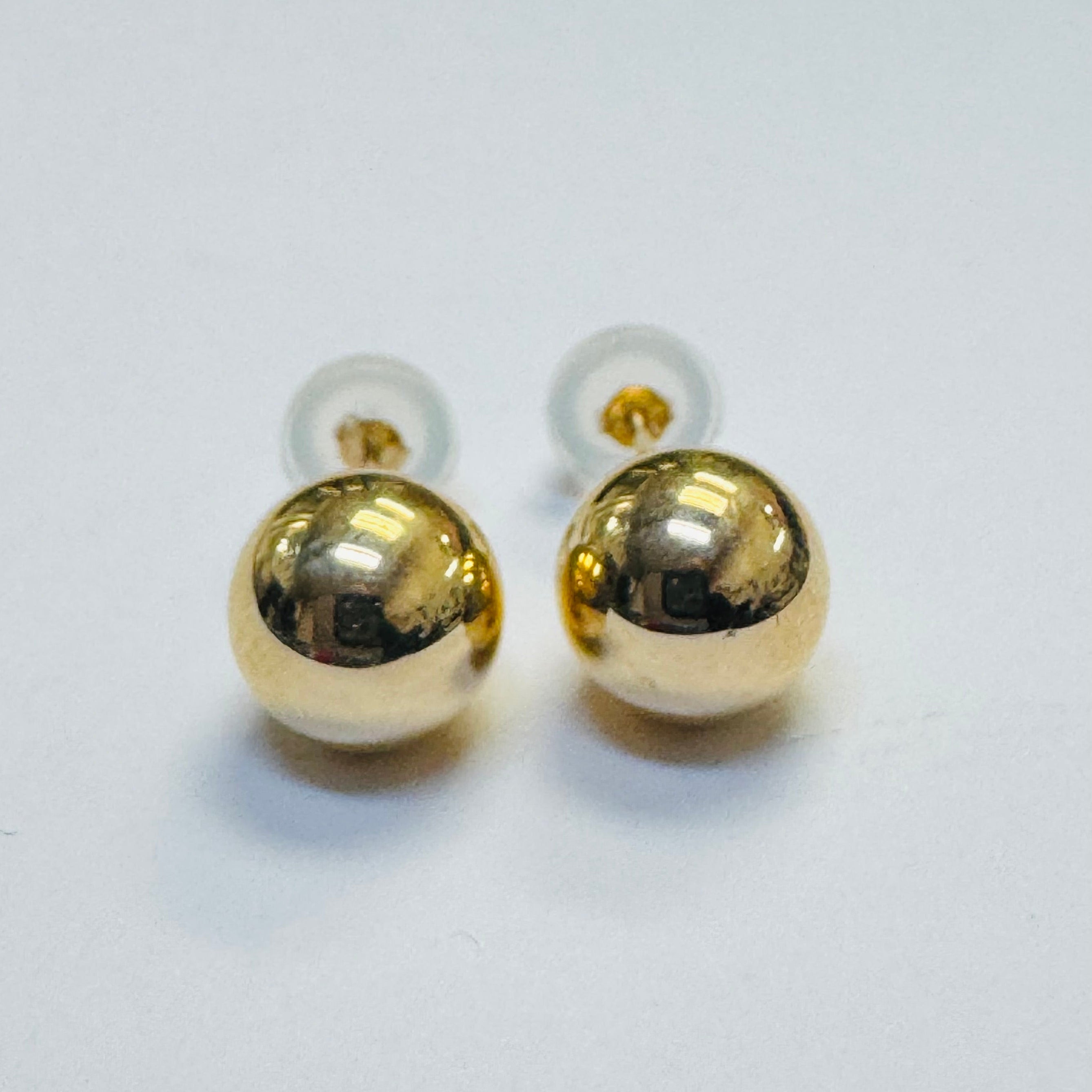 8mm 10K Yellow Gold Ball Stud Earrings